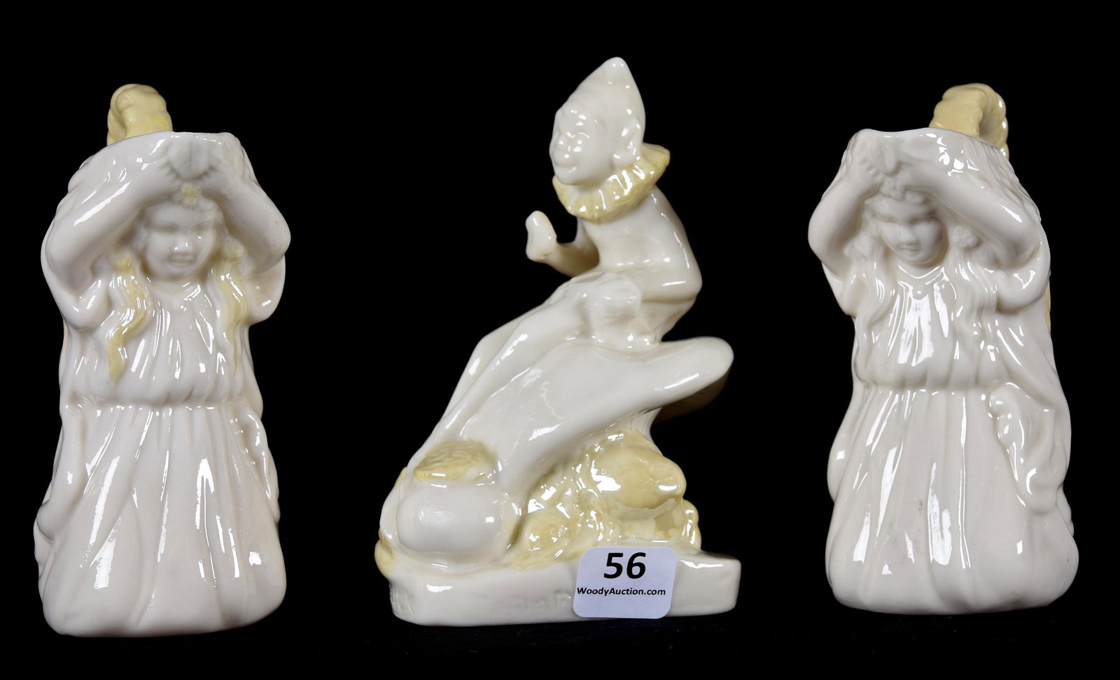 (3) Irish Belleek Figural items, green mark (1 of 3)