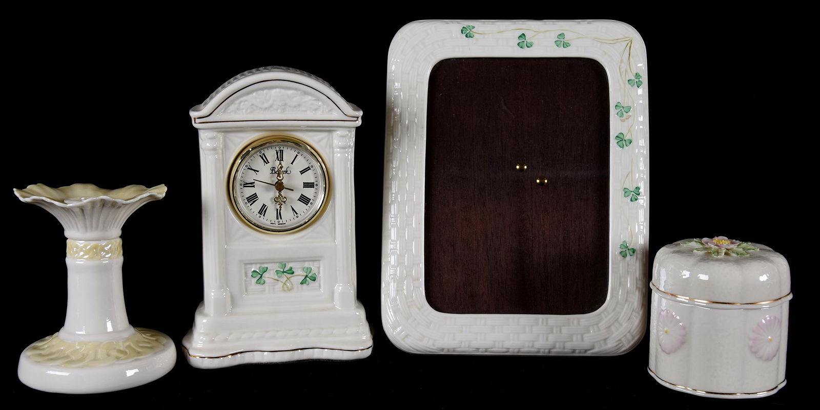 (4) Irish Belleek novelty items (1 of 3)