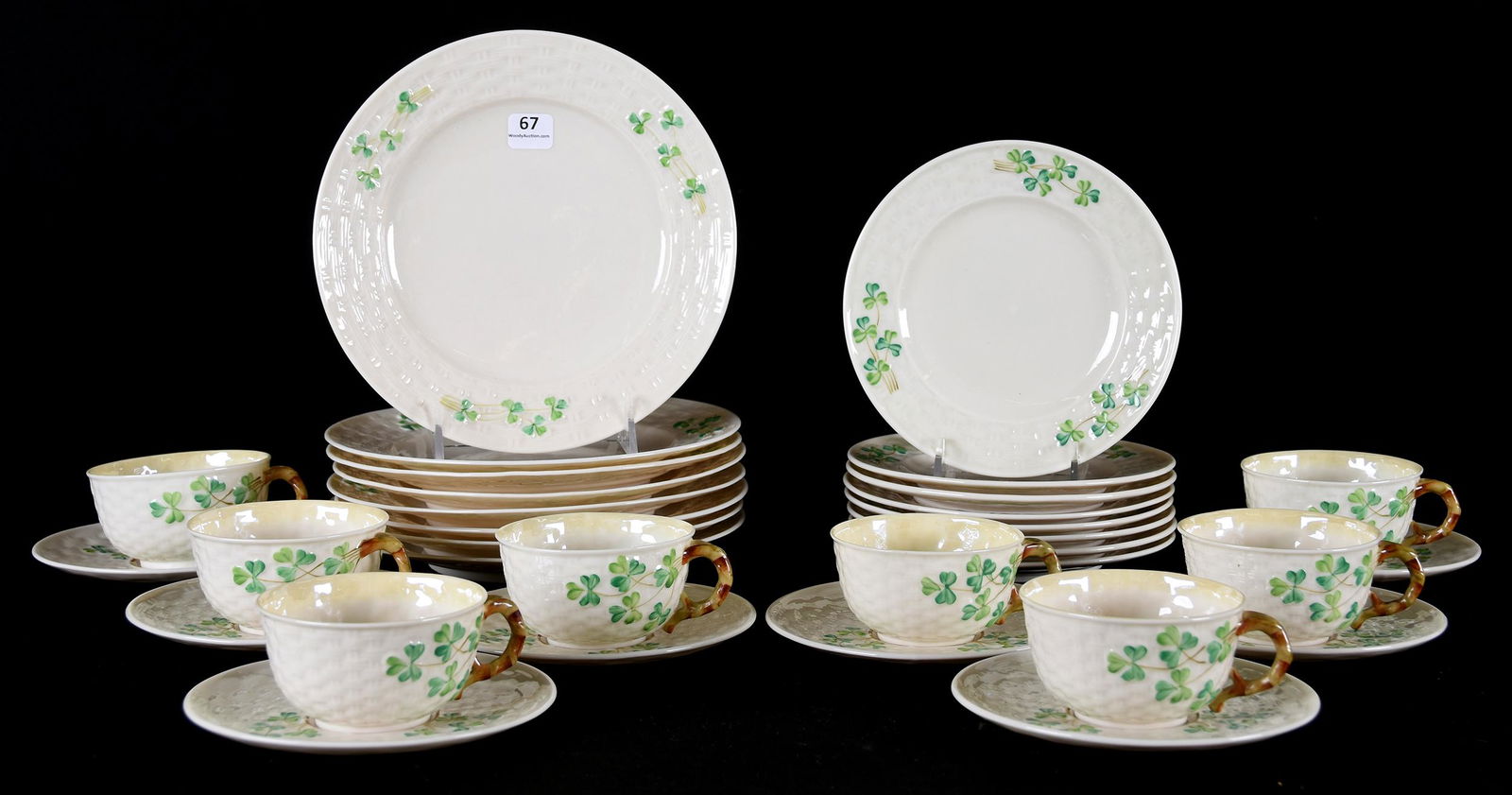 (32) Irish Belleek Shamrock & Basketweave items (1 of 3)