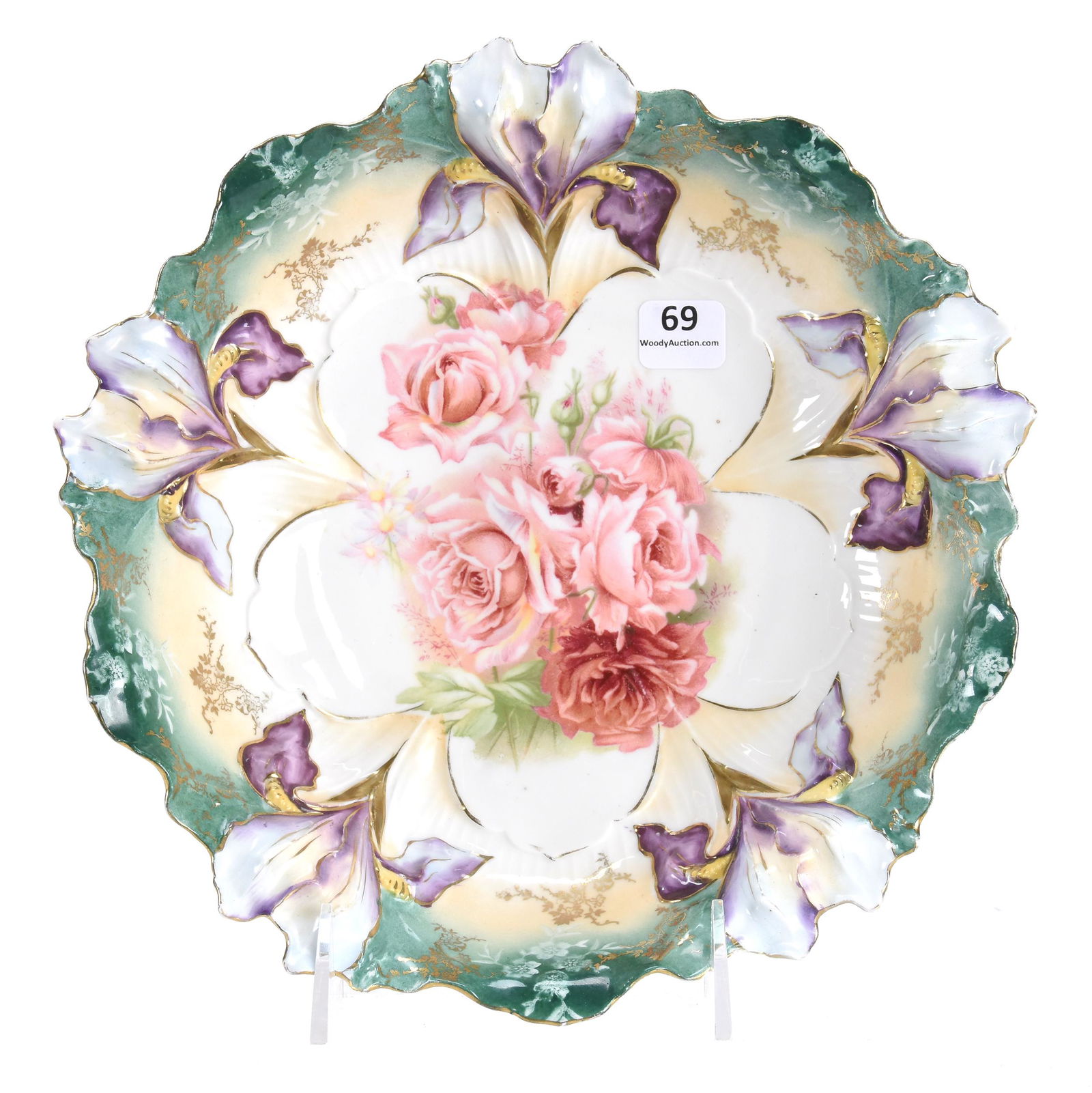 Bowl, marked R.S. Prussia, Iris mold (1 of 3)