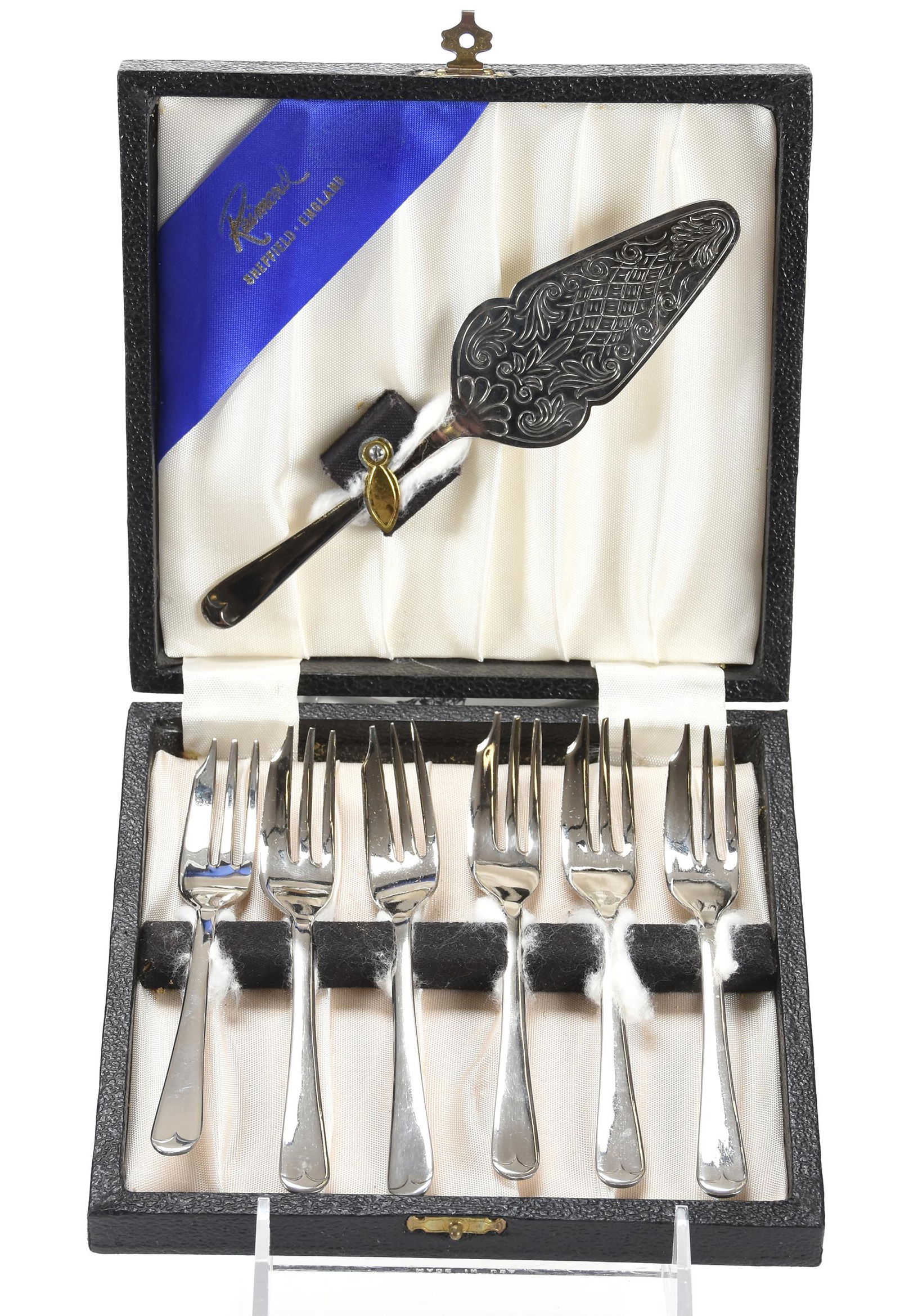 7 Piece Sheffield silver plate fork & serving set (1 of 5)