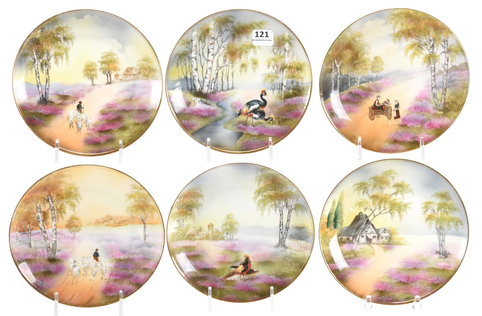 (6) Dessert plates, marked R.S. Germany (1 of 5)