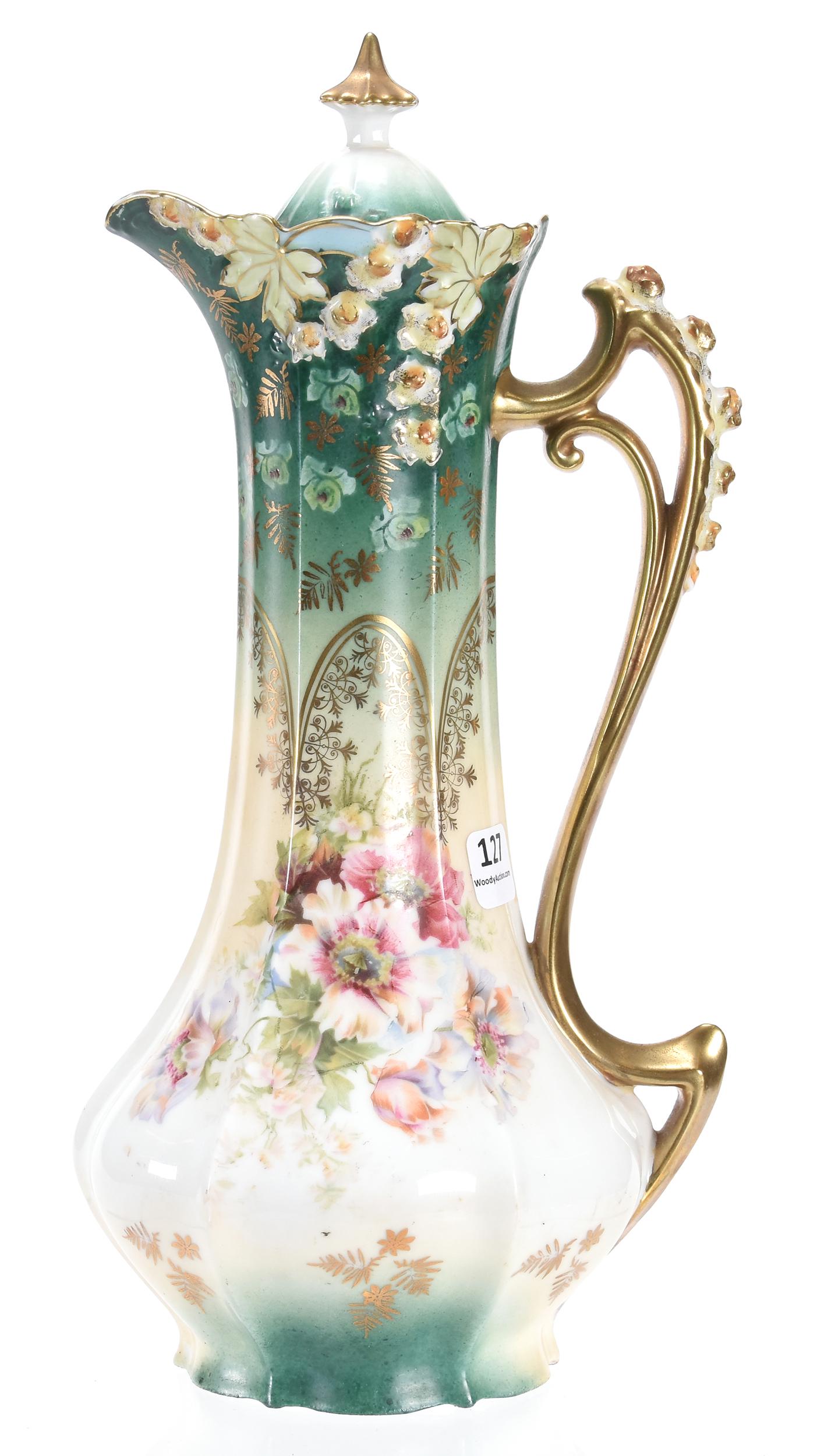 Chocolate pot, marked RS Steeple, Rosebud mold (1 of 3)