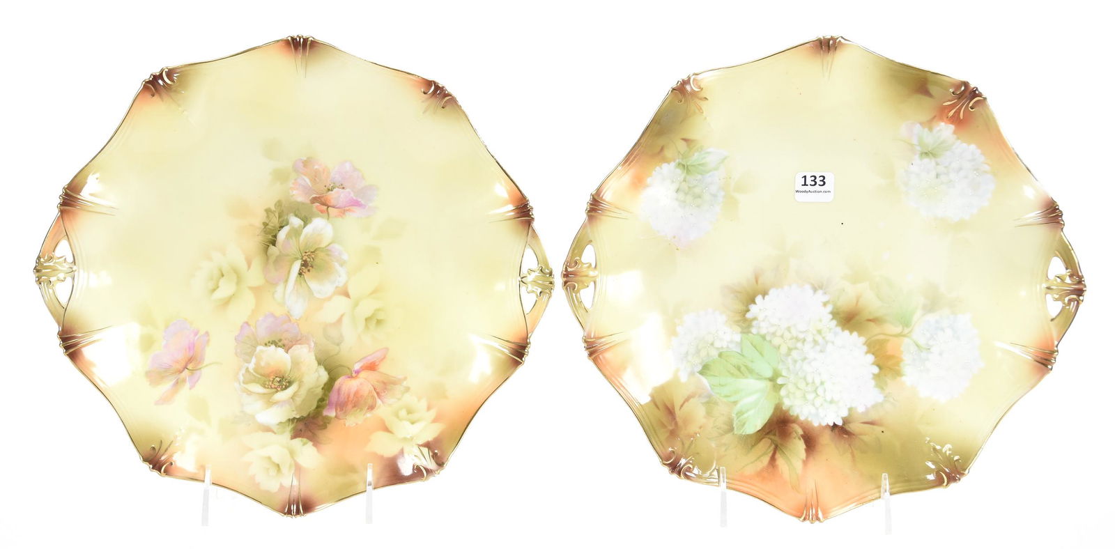 (2) Cake plates, marked R.S. Prussia, mold 151 (1 of 4)