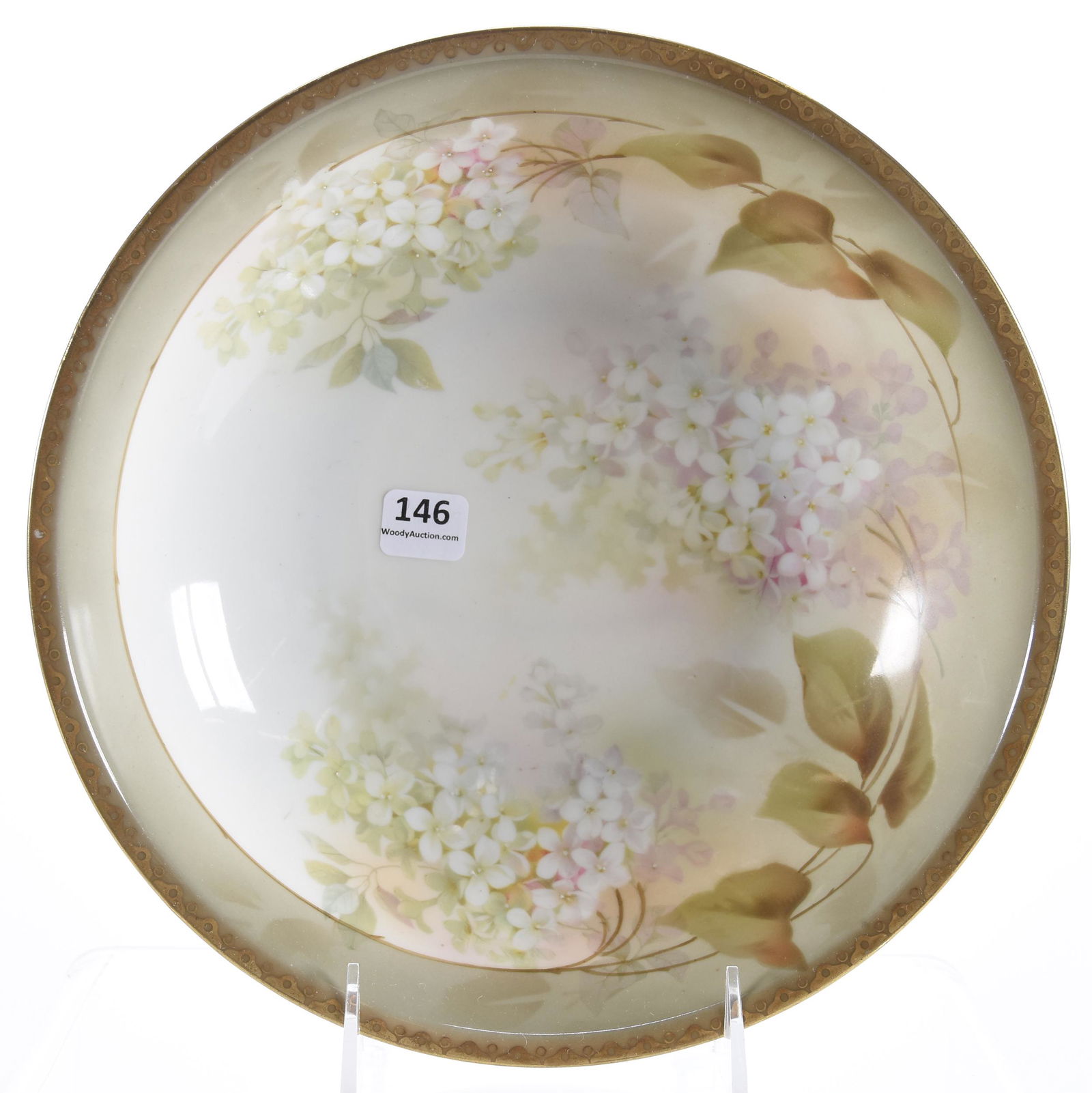 Bowl, marked R.S. Germany, white & green tones (1 of 3)