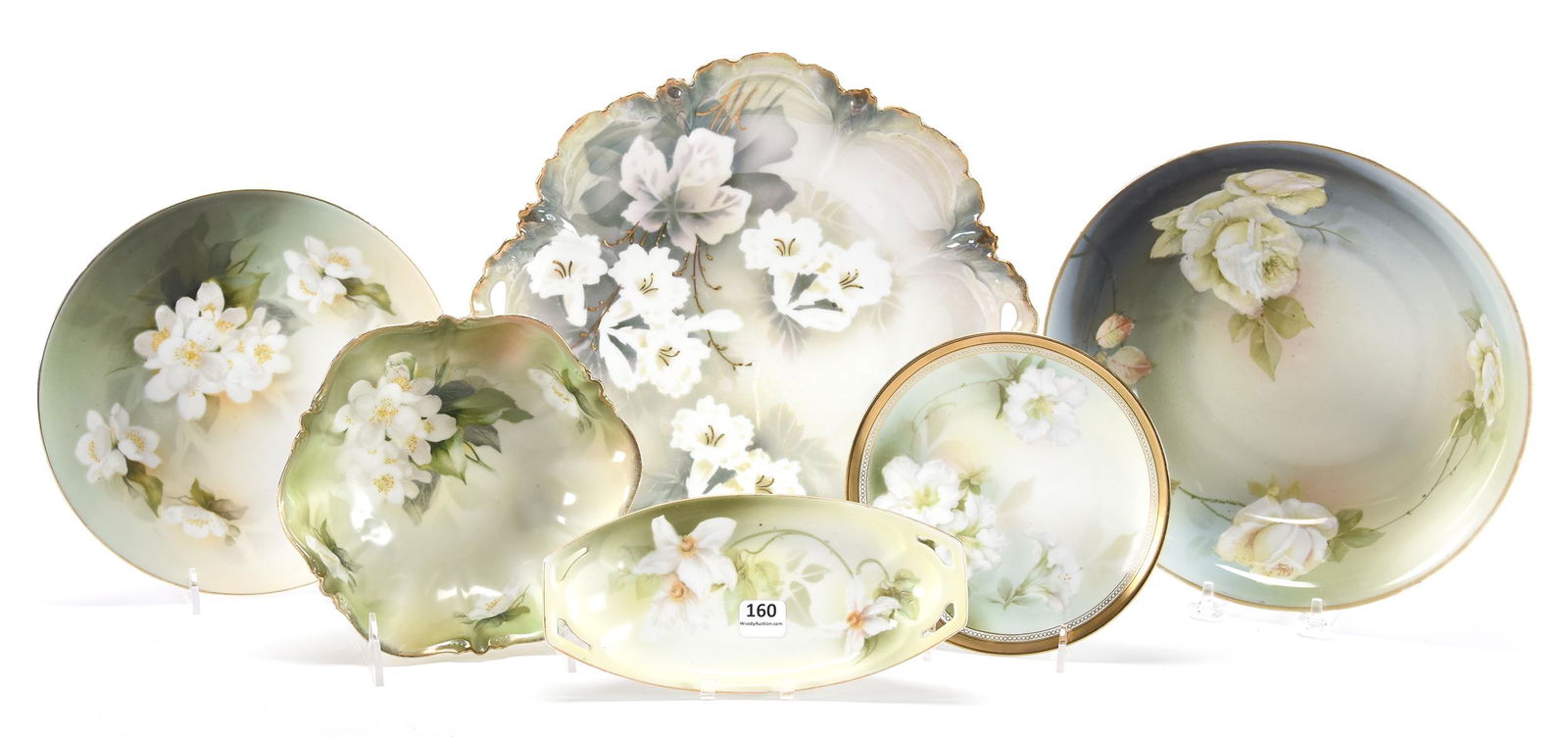 (6) Prussia & Germany items with white floral decor (1 of 3)