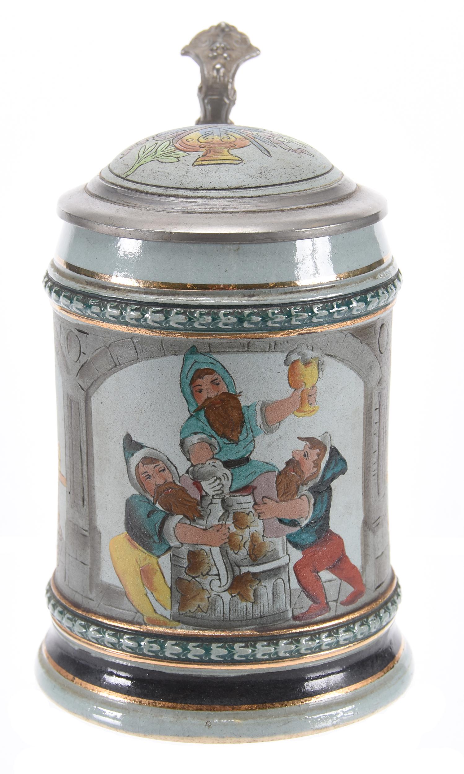 #1219 Simon Peter Gerz .5L Stein, circa 1900 (1 of 4)