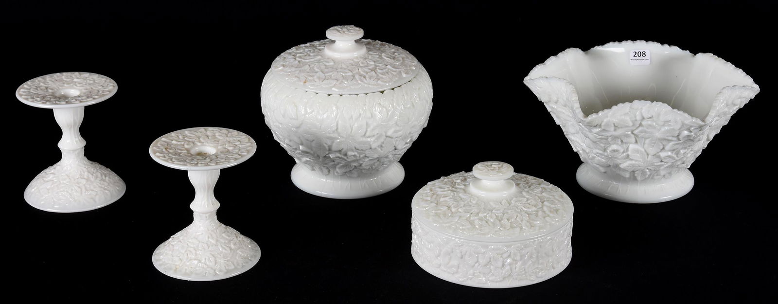 (5) Westmoreland milk glass Leaf mold items (1 of 2)