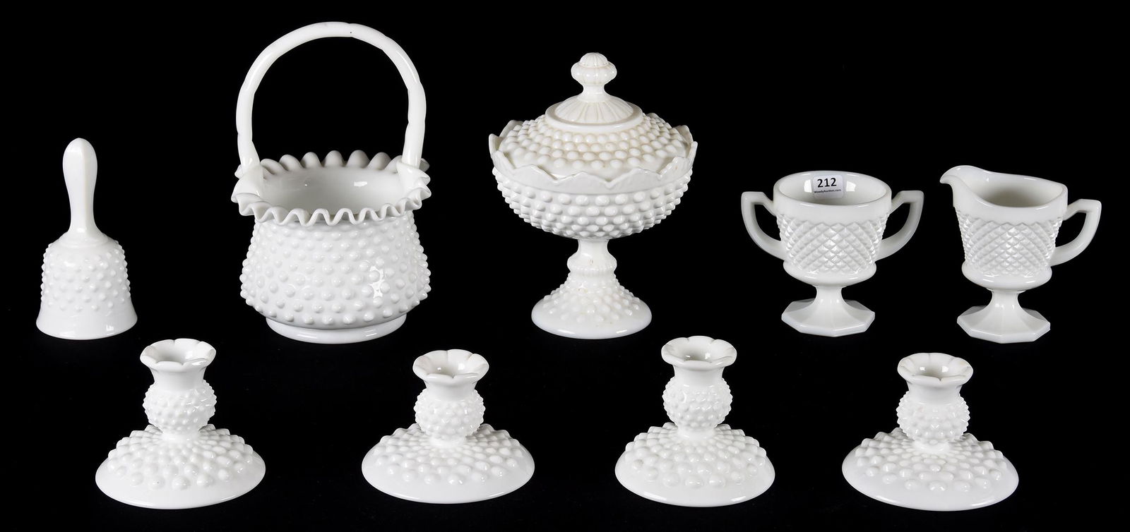(9) Westmoreland milk glass Hobnail pattern items (1 of 6)