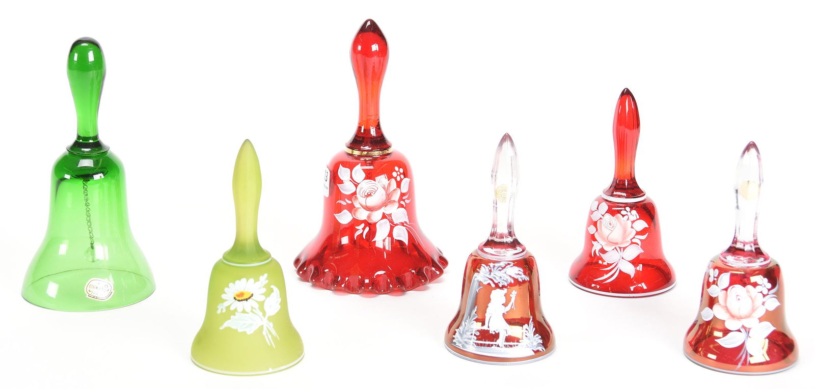 (6) Contemporary art glass bells (1 of 5)