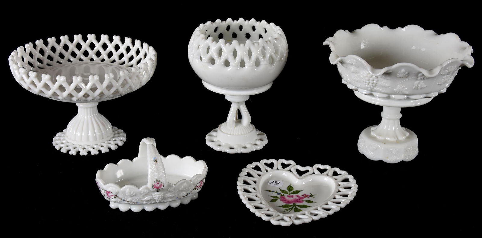(5) Westmoreland milk glass items (1 of 2)