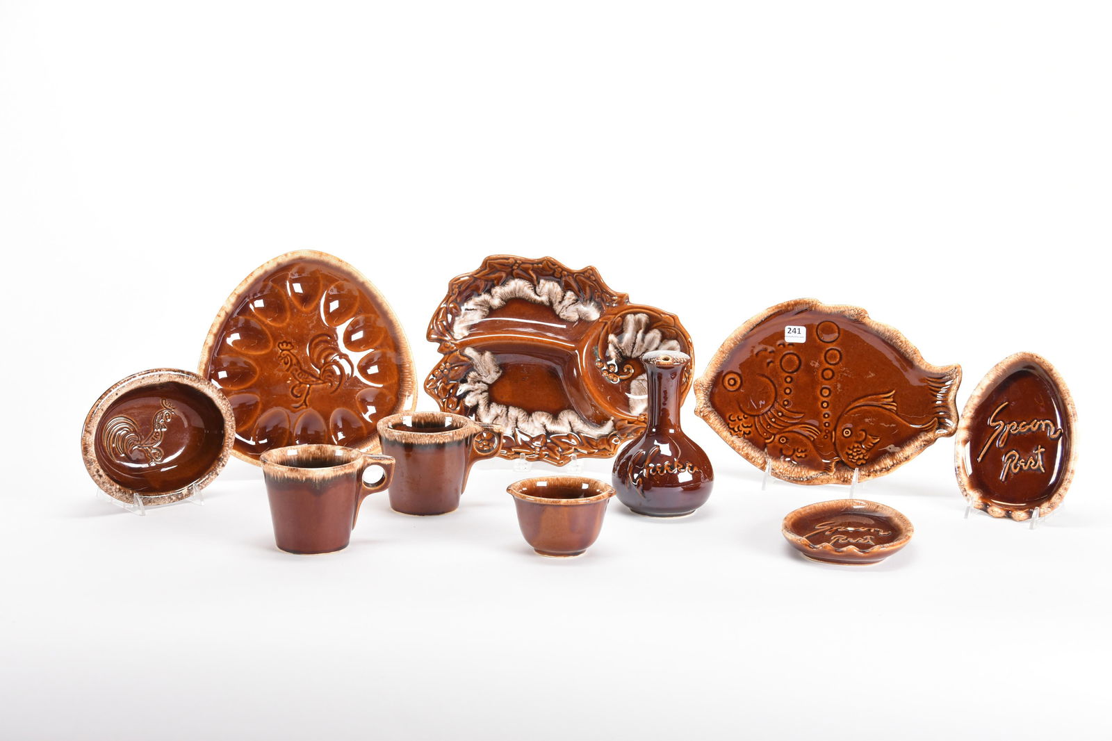 (10) Hull pottery oven proof serving items, brown (1 of 6)