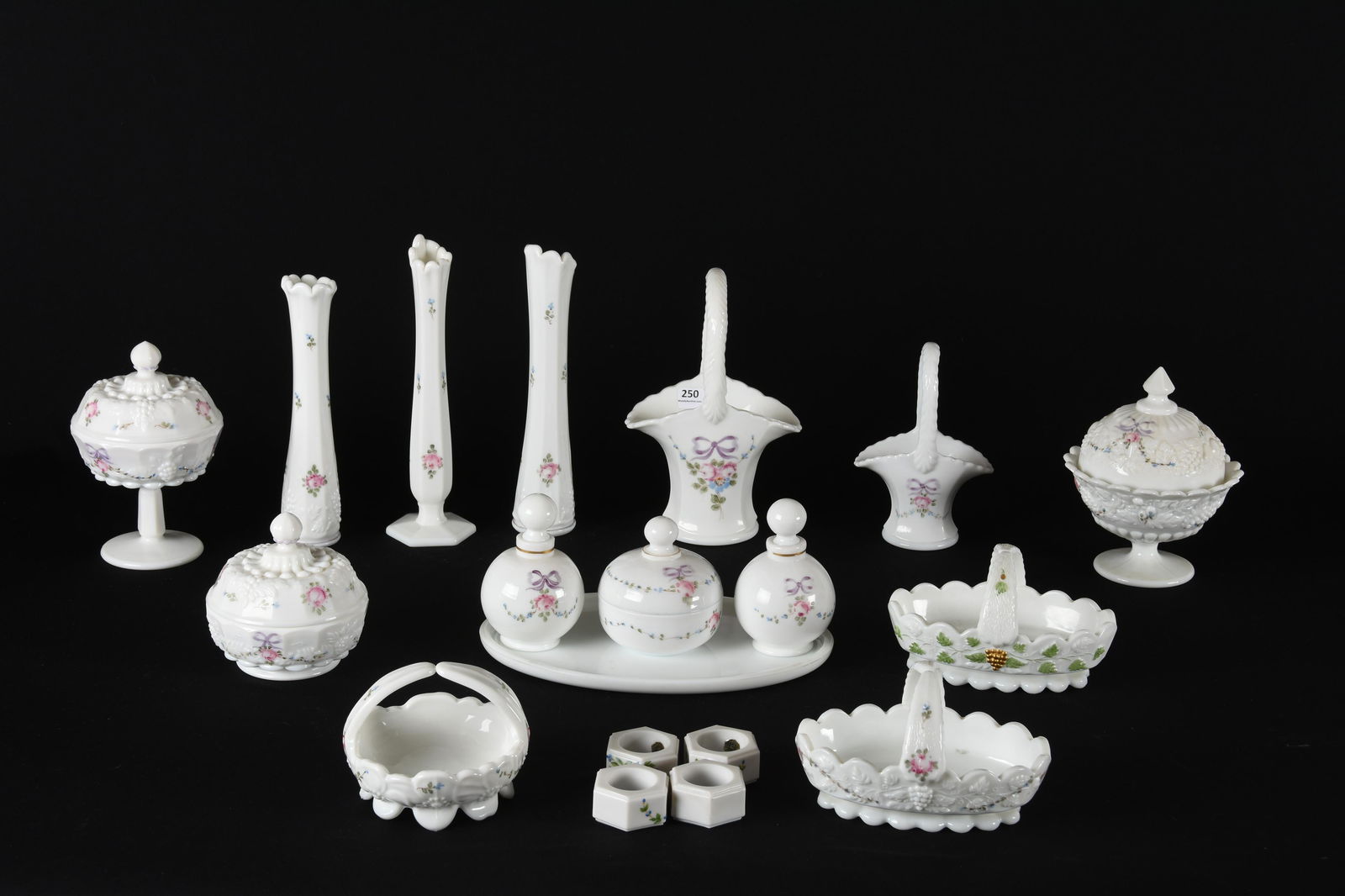 (19) Westmoreland decorated milk glass items (1 of 6)