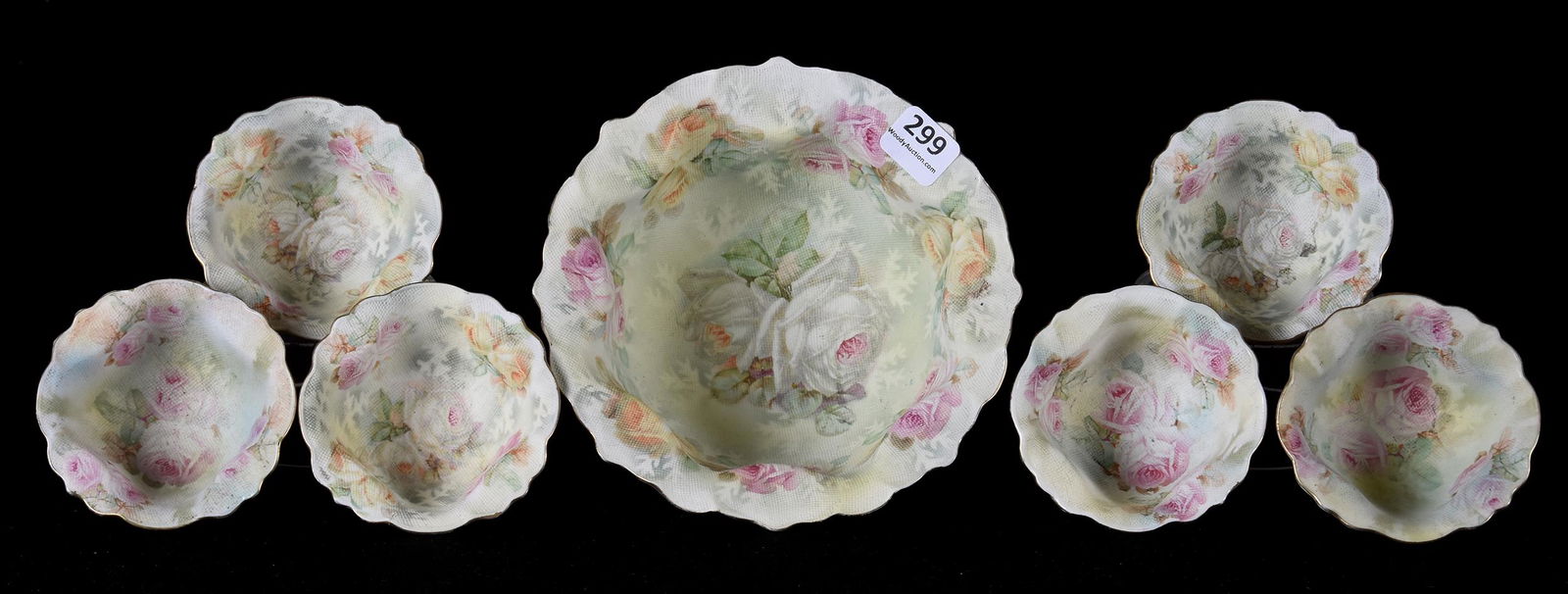 (7) Piece Royal Bayreuth rose tapestry nut set (1 of 3)