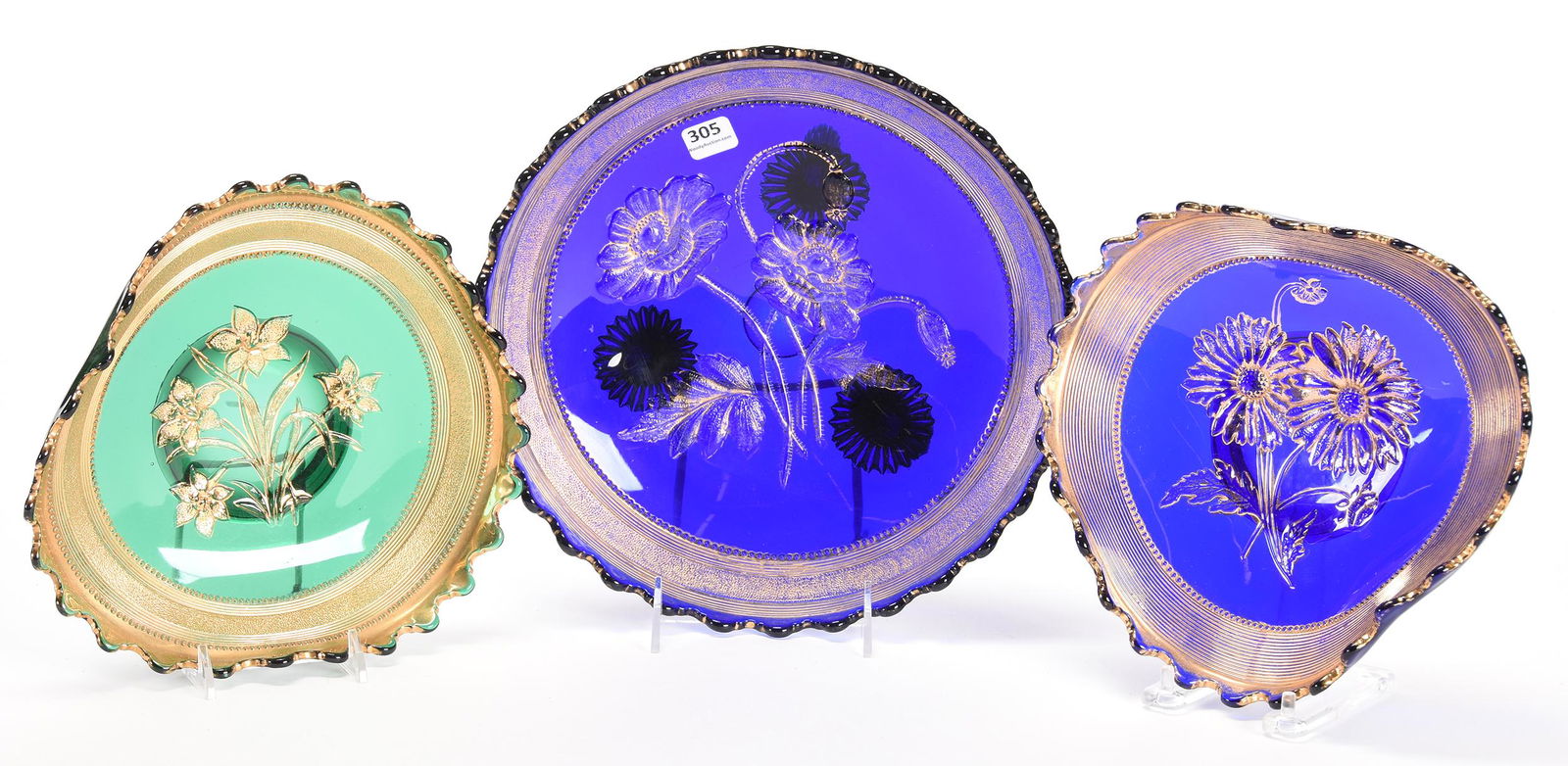 (3) Northwood Verre D'or pattern glass bowls (1 of 3)