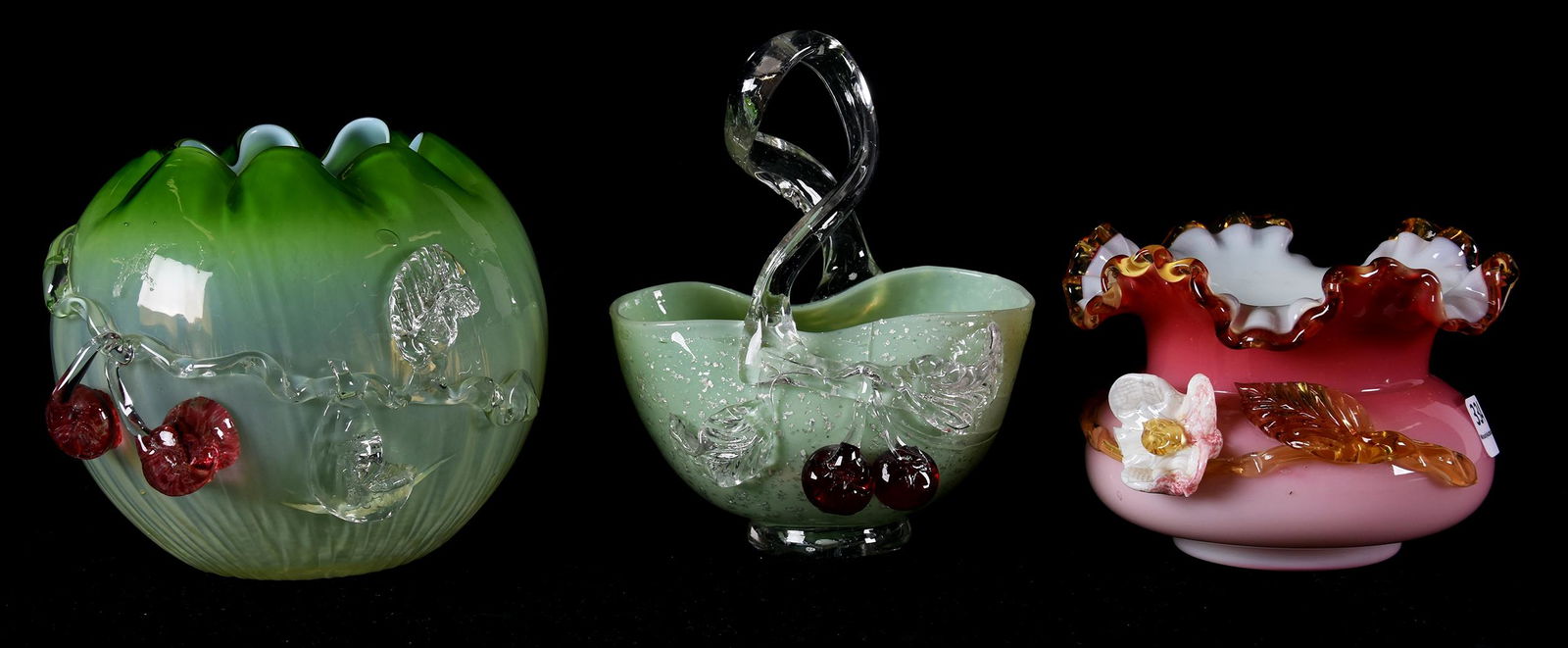 (3) Stevens and Williams art glass items with damage (1 of 7)