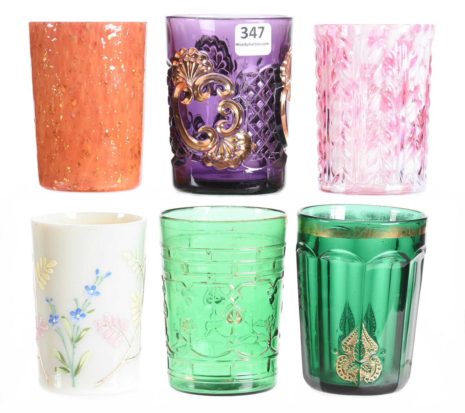 (6) Misc. art glass tumblers (1 of 4)