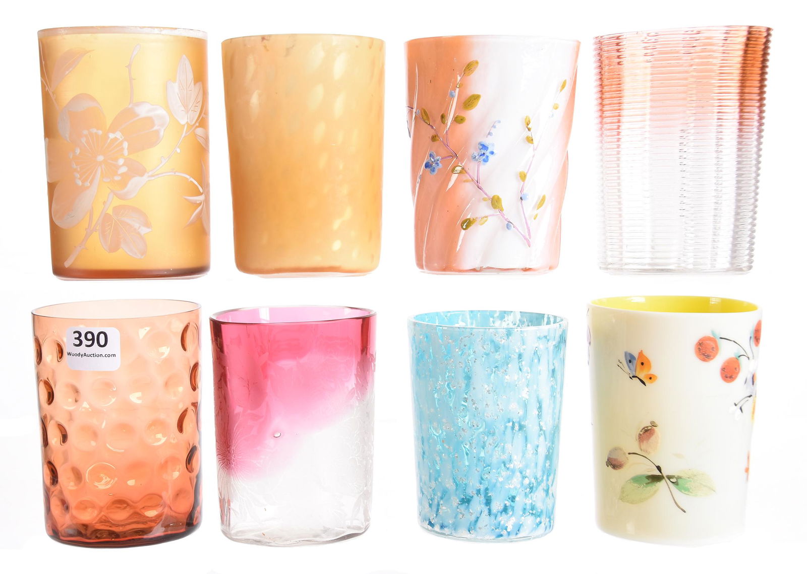 (8) Tumblers, art glass assorted colors (1 of 4)