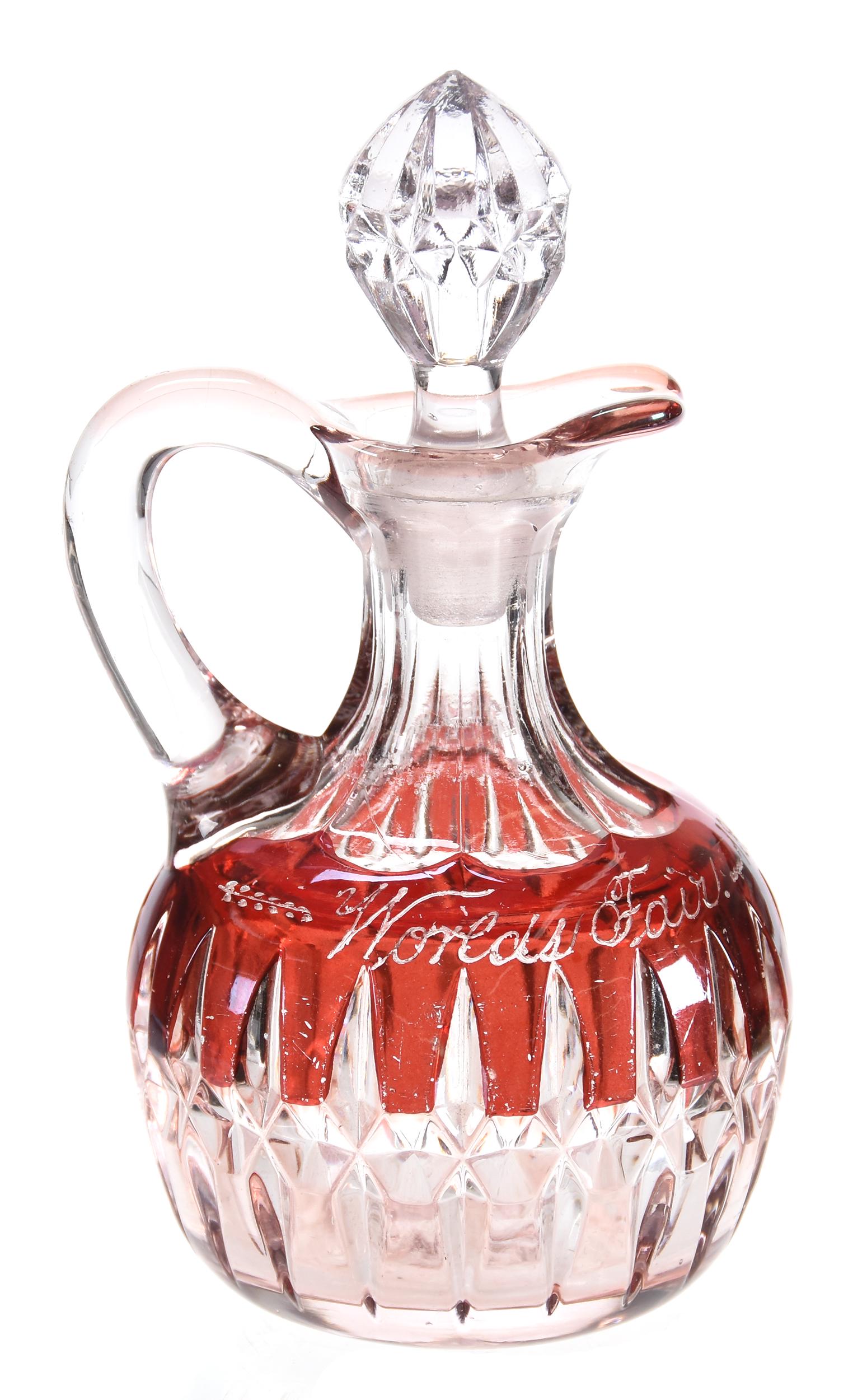 Cruet, souvenir Worlds Fair 1893, ruby flash (1 of 3)
