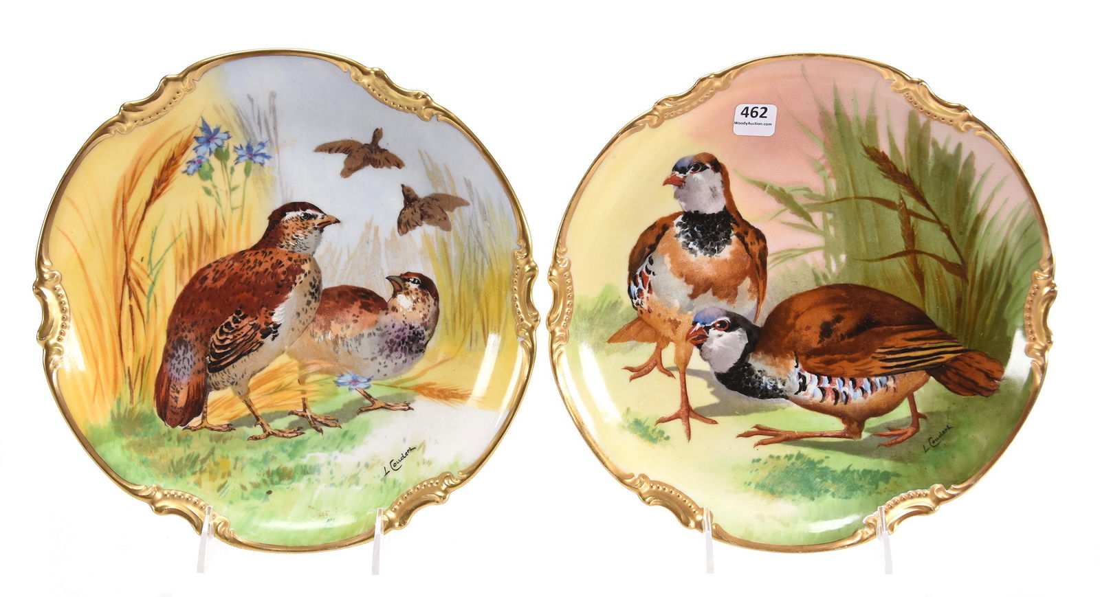 (2) Plates, marked Coronet Limoges, artist signed (1 of 3)