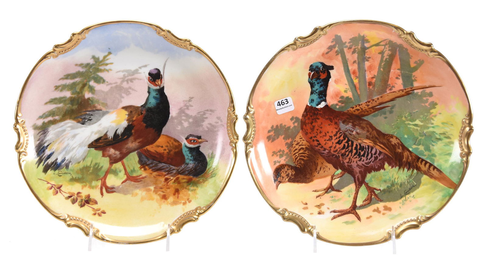 (2) Plates, marked Coronet Limoges, artist signed (1 of 3)