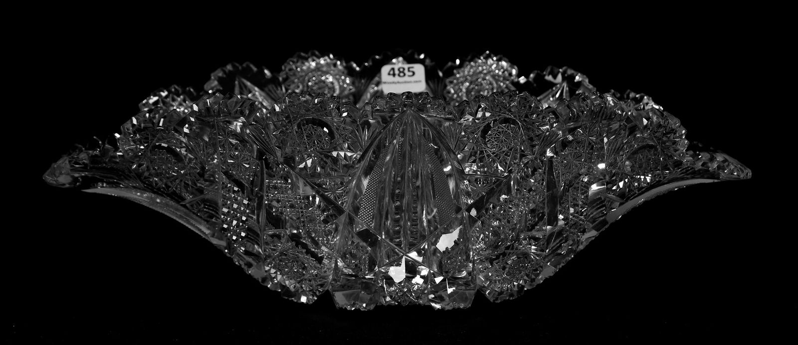 Napoleon hat shaped bowl, American Cut Glass (1 of 4)