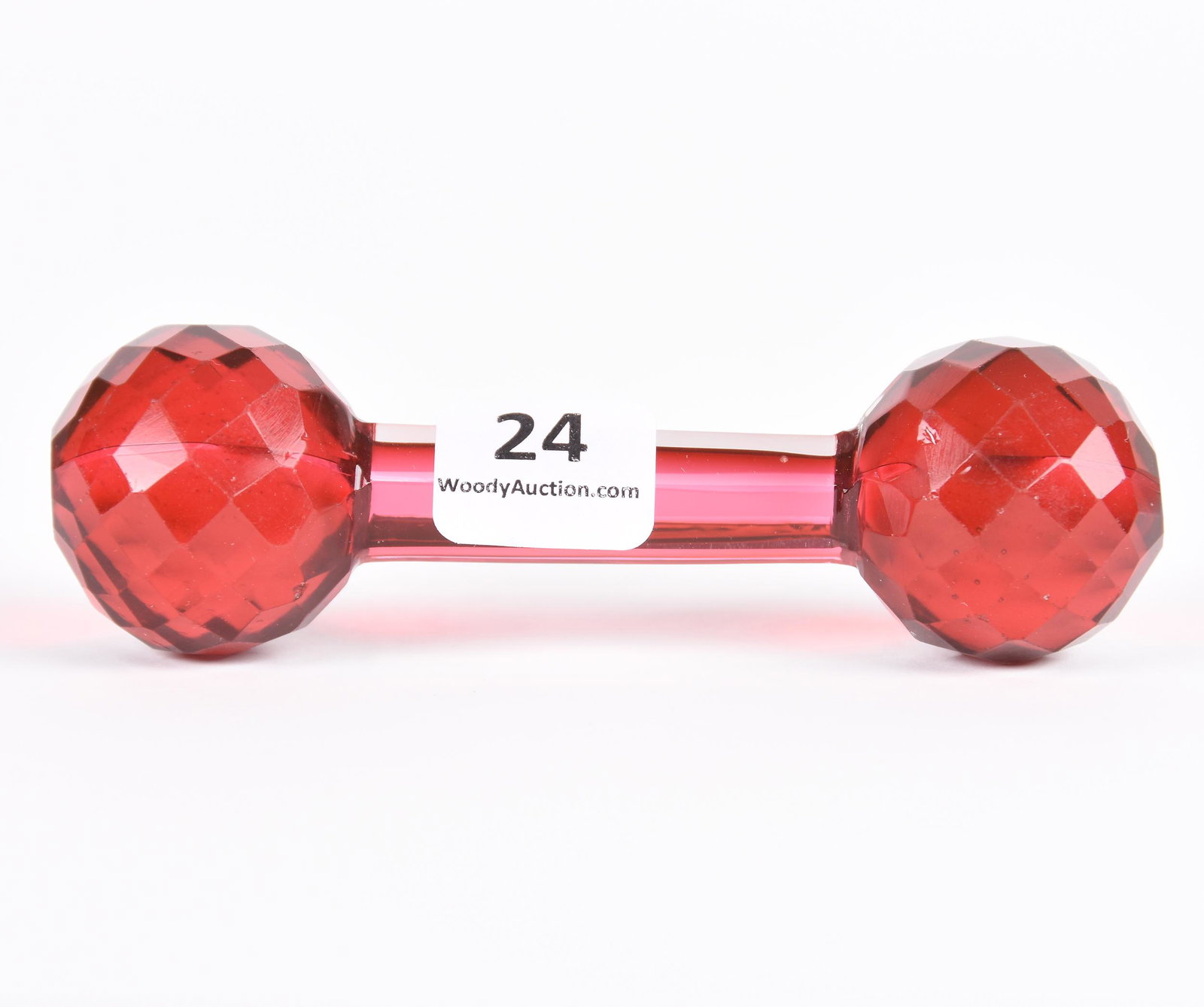 Knife Rest, American Brilliant Cut Glass: Knife Rest, American Brilliant Cut Glass; 4.25" Cased Cranberry; Goodrich Collection, New York