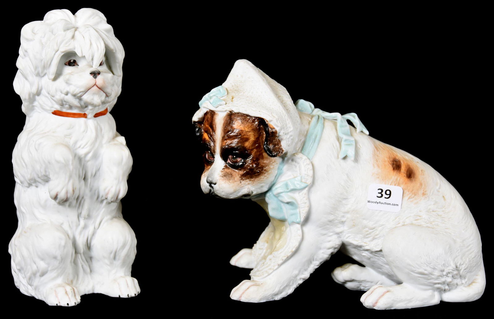 (2) Heubach Bisque Dog Figurines, Marked Feb 15, 2020 Woody Auction
