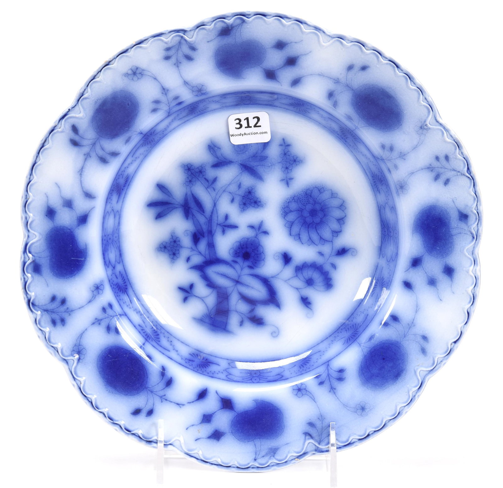 Plate, Flow Blue Holland Pattern by Duncan Brothers: Plate, Flow Blue Holland Pattern by Duncan Brothers; 10"; Newland Collection, California