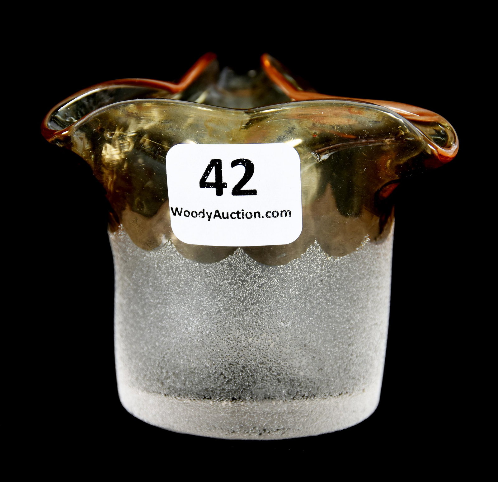 Toothpick Holder, Pomona Art Glass By New England: Toothpick Holder, Pomona Art Glass By New England, 2.25", First Grind, Polished Pontil Base, Tri-Fold Top, Circa 1885; Collection Of Leland (Lee) Marple, CA, Author & Glass Researcher