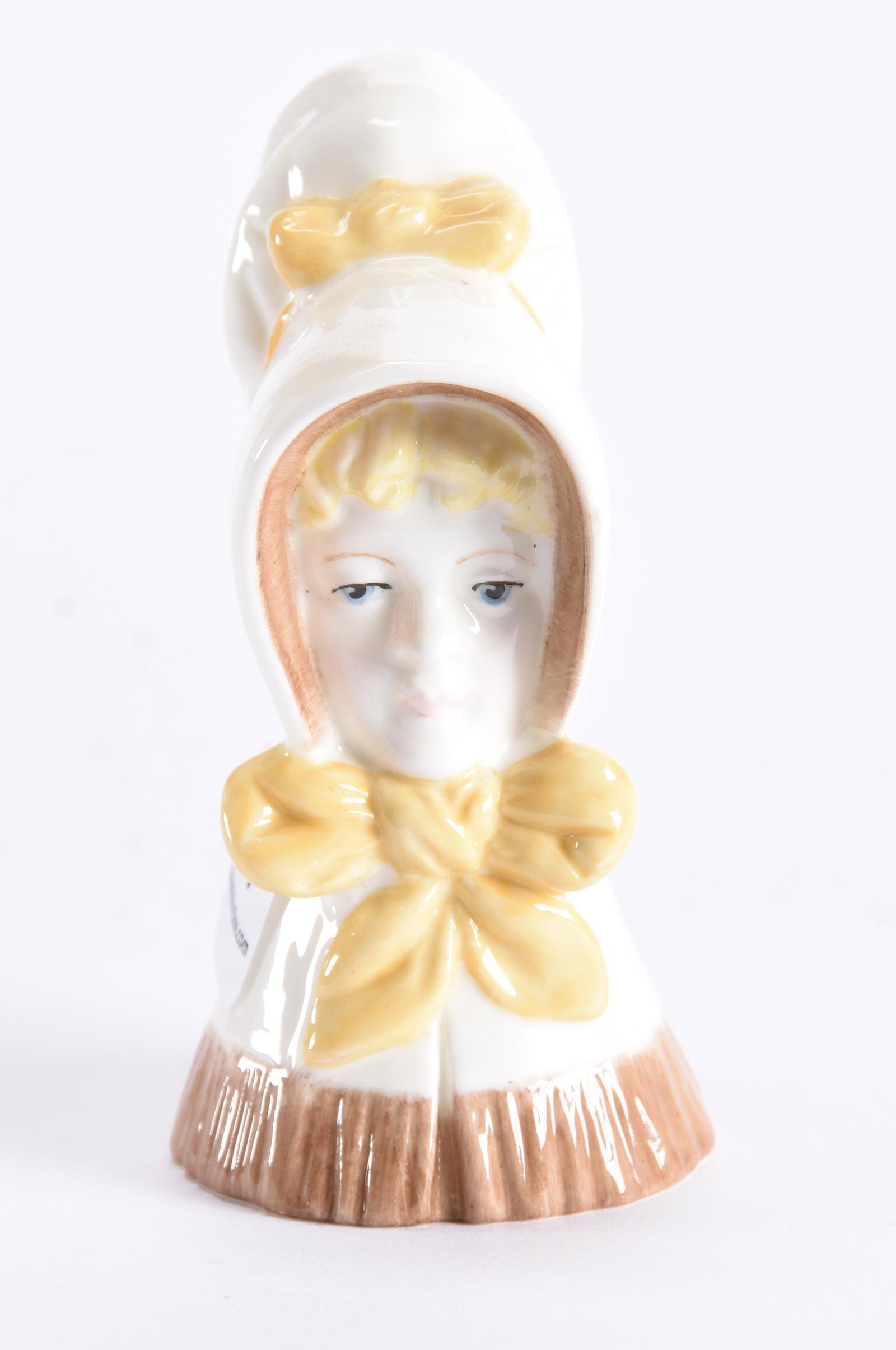 Figural Candle Snuff Marked Royal Worcester: Figural Candle Snuff Marked Royal Worcester, 3.5", Titled "Young Girl", Circa 1976; Private Collection, NJ