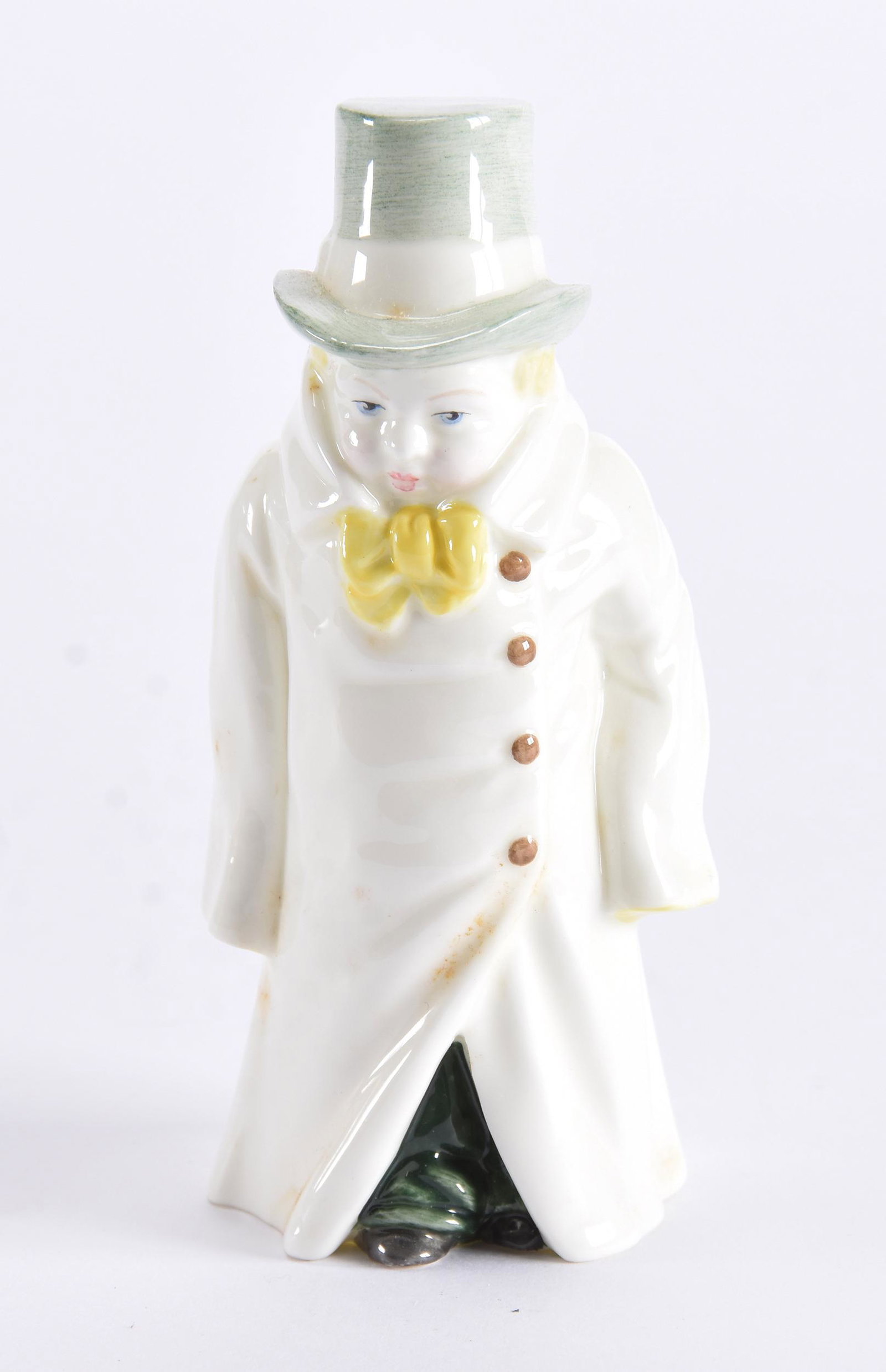 Figural Candle Snuff Marked Royal Worcester: Figural Candle Snuff Marked Royal Worcester, 4.25", Titled "Budgi", Circa 1976; Private Collection, NJ
