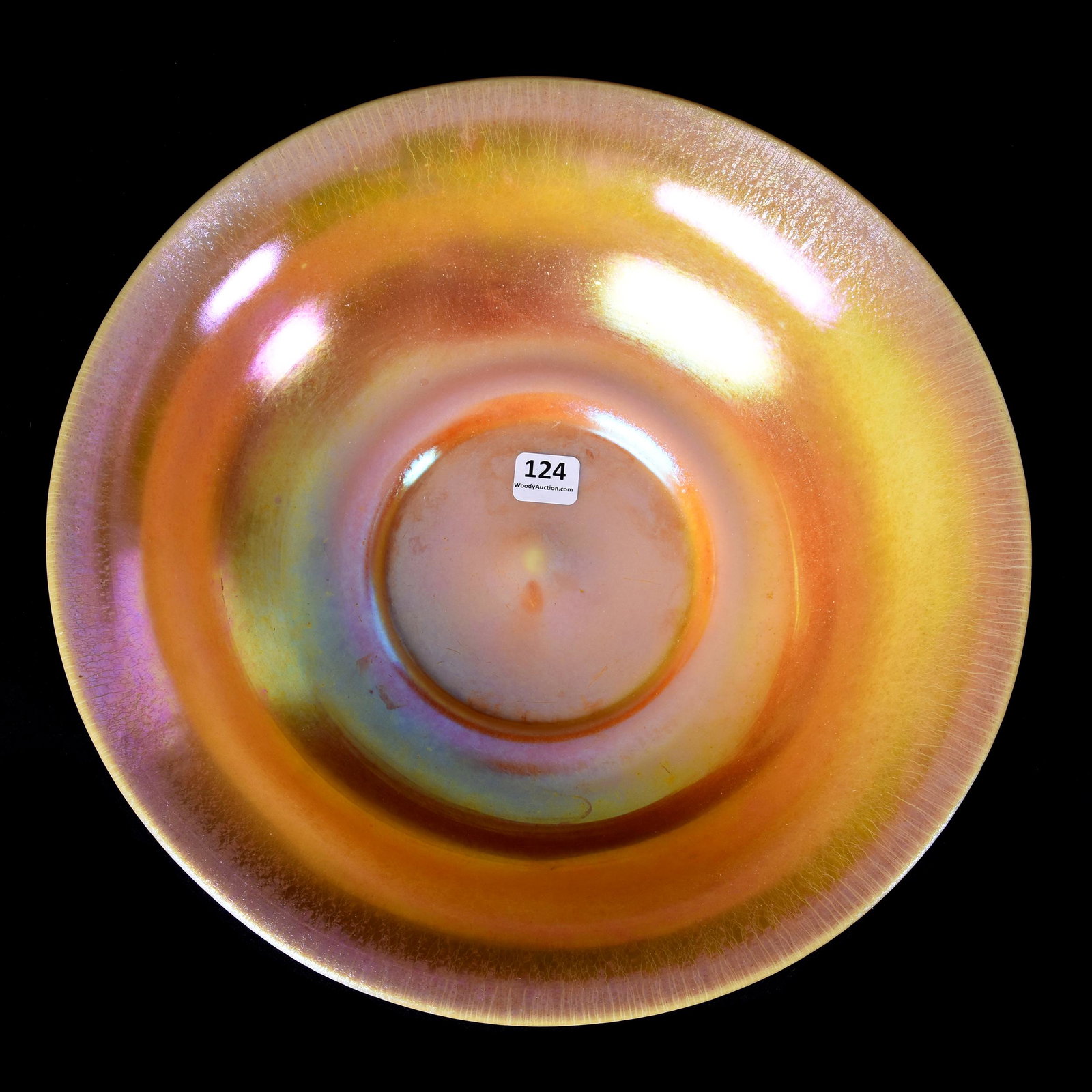 Center Bowl, Steuben Gold Calcite Art Glass: Center Bowl, Steuben Gold Calcite Art Glass, 2.75" X 12", Nice Color, Private Collection, PA