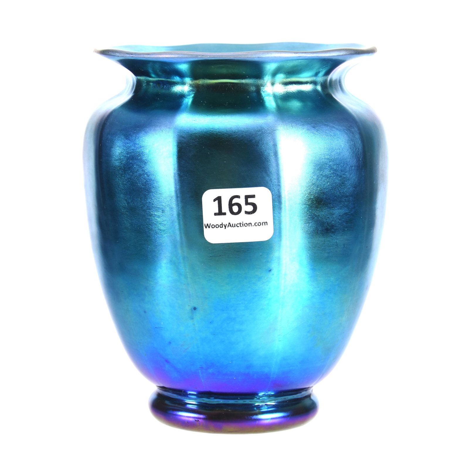 Vase, Blue Aurene Art Glass Signed Steuben: Vase, Blue Aurene Art Glass Signed Steuben, 5" X 4", Nice Color, Ramsey Estate Collection, KS