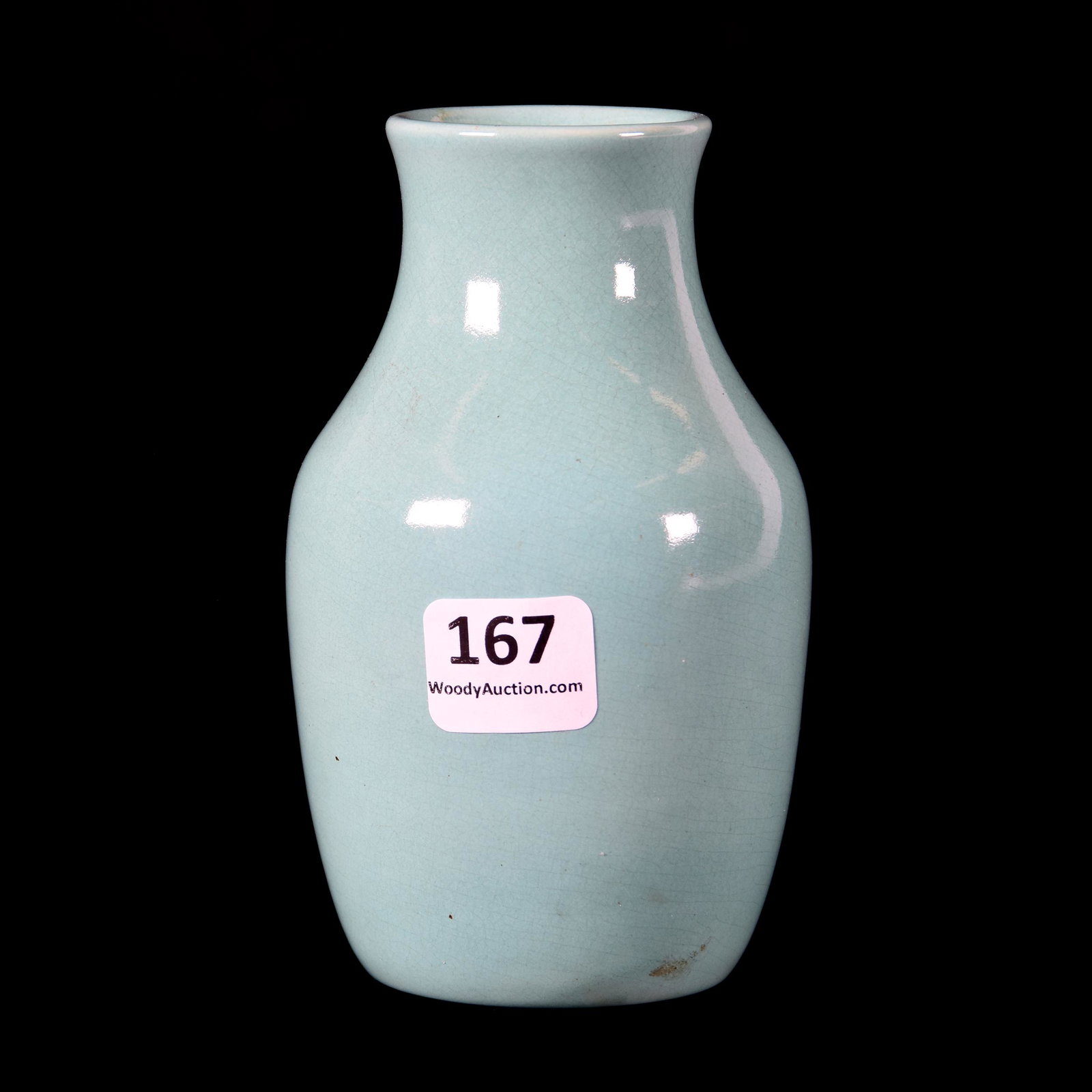 Vase Marked Overbeck Art Pottery: Vase Marked Overbeck Art Pottery, 4.5" X 2.5", Green Glaze, Ramsey Estate Collection, KS