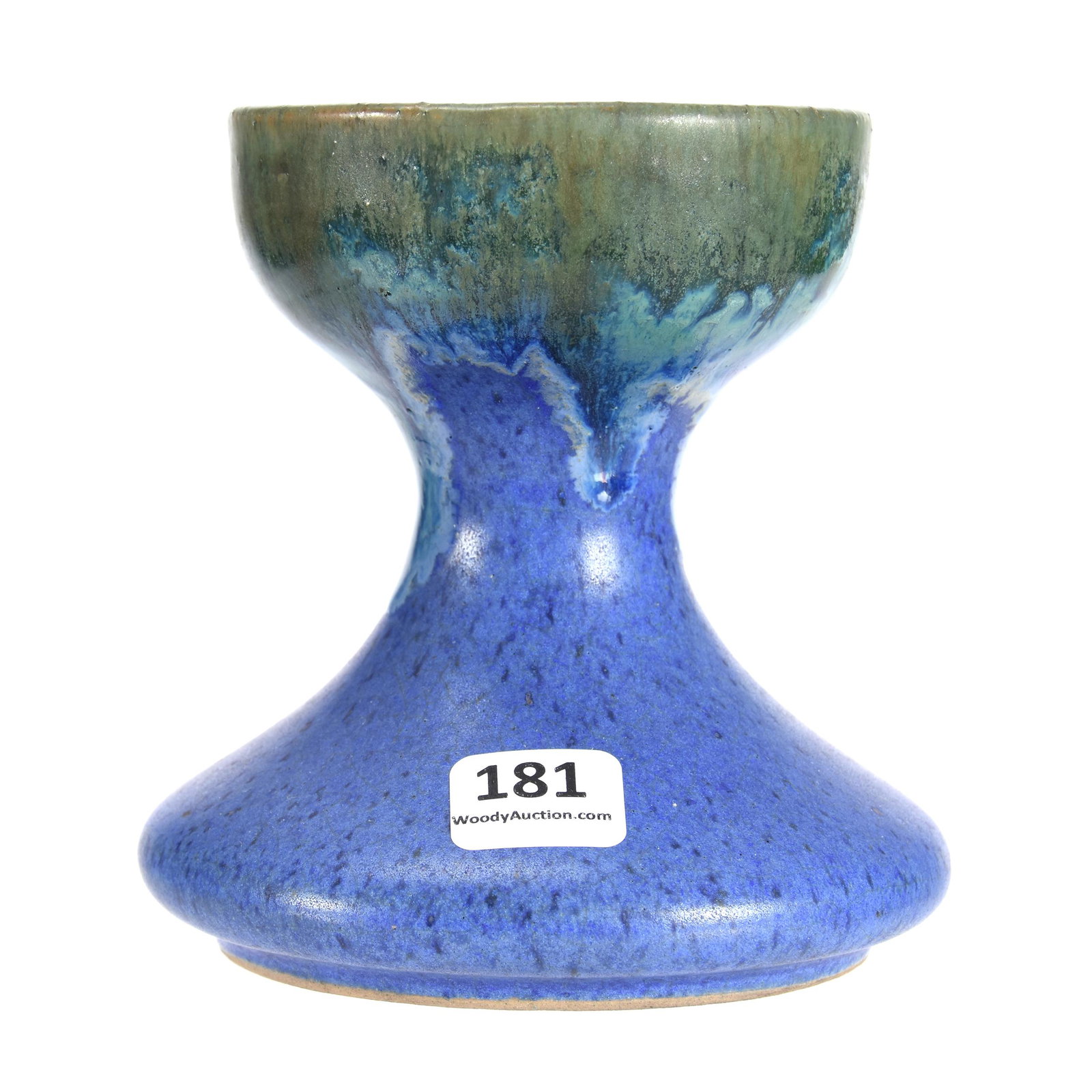 Vase Marked Fulper Art Pottery: Vase Marked Fulper Art Pottery, 4.5" X 4.5", Green And Blue Glaze, Ramsey Estate Collection, KS