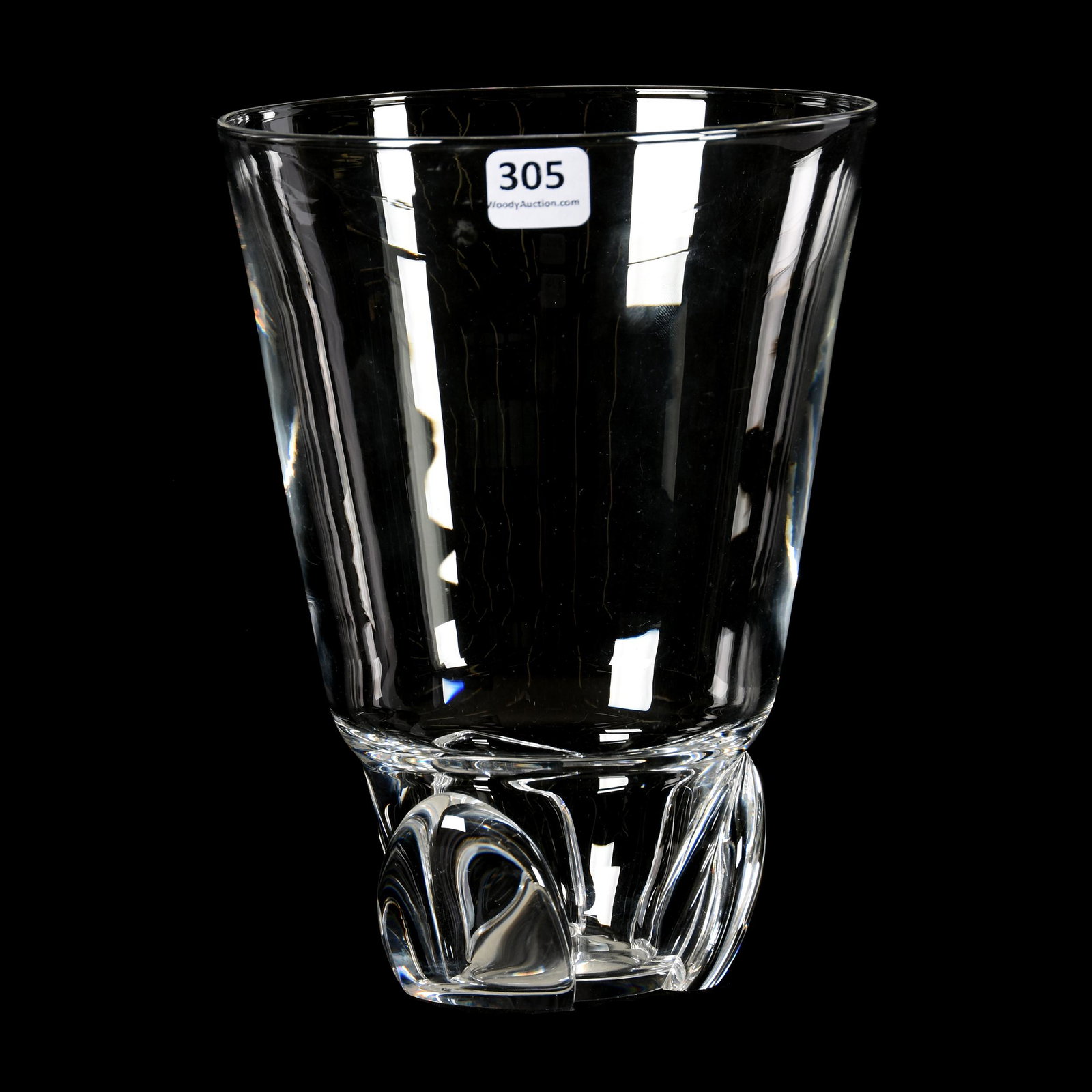 Vase Signed Steuben, Clear Crystal: Vase Signed Steuben, Clear Crystal, 8" X 6", Private Collection, ME