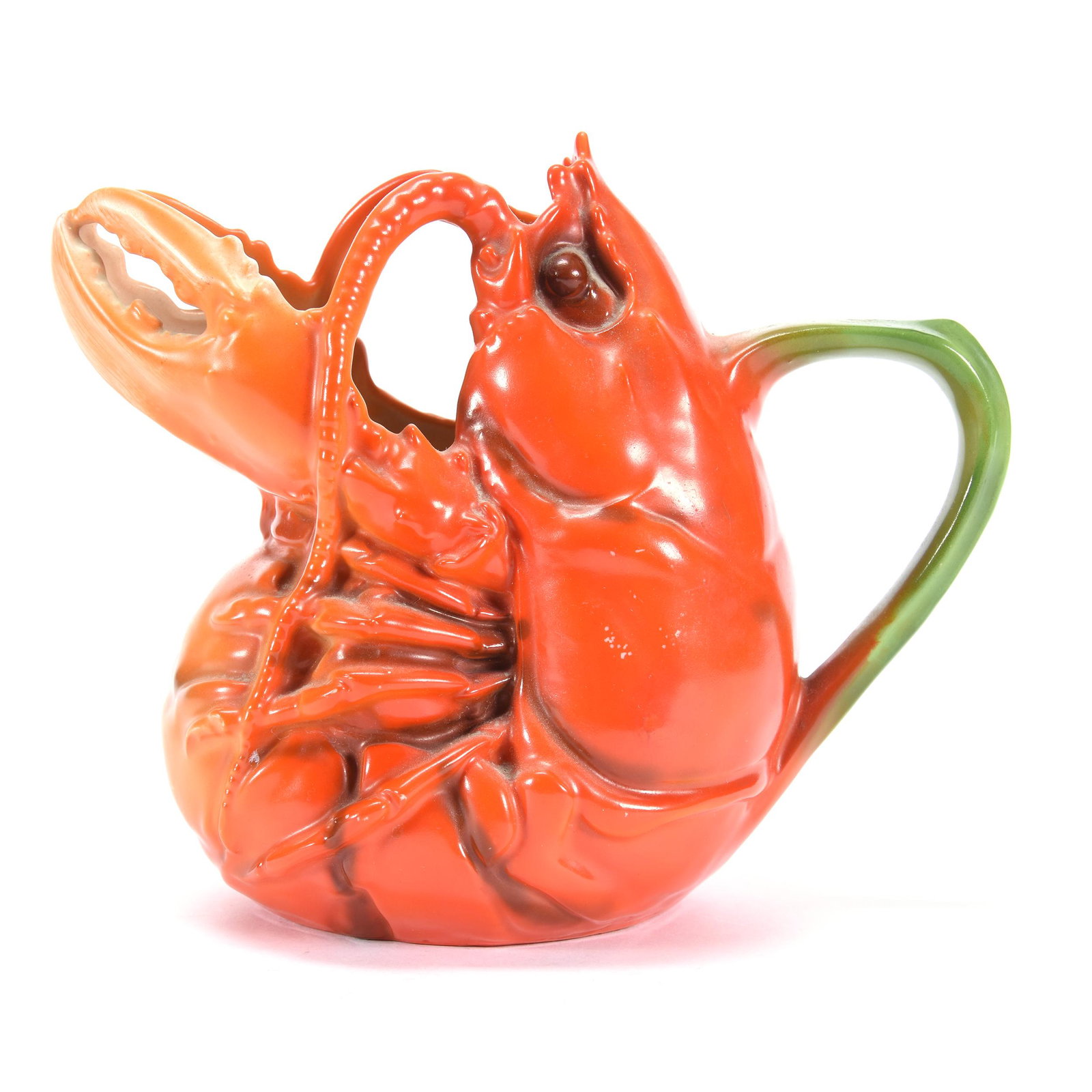 Water Pitcher Marked Royal Bayreuth Red Lobster: Water Pitcher Marked Royal Bayreuth Red Lobster, 7", Figural, Ron Duncan/Allen Goodwin