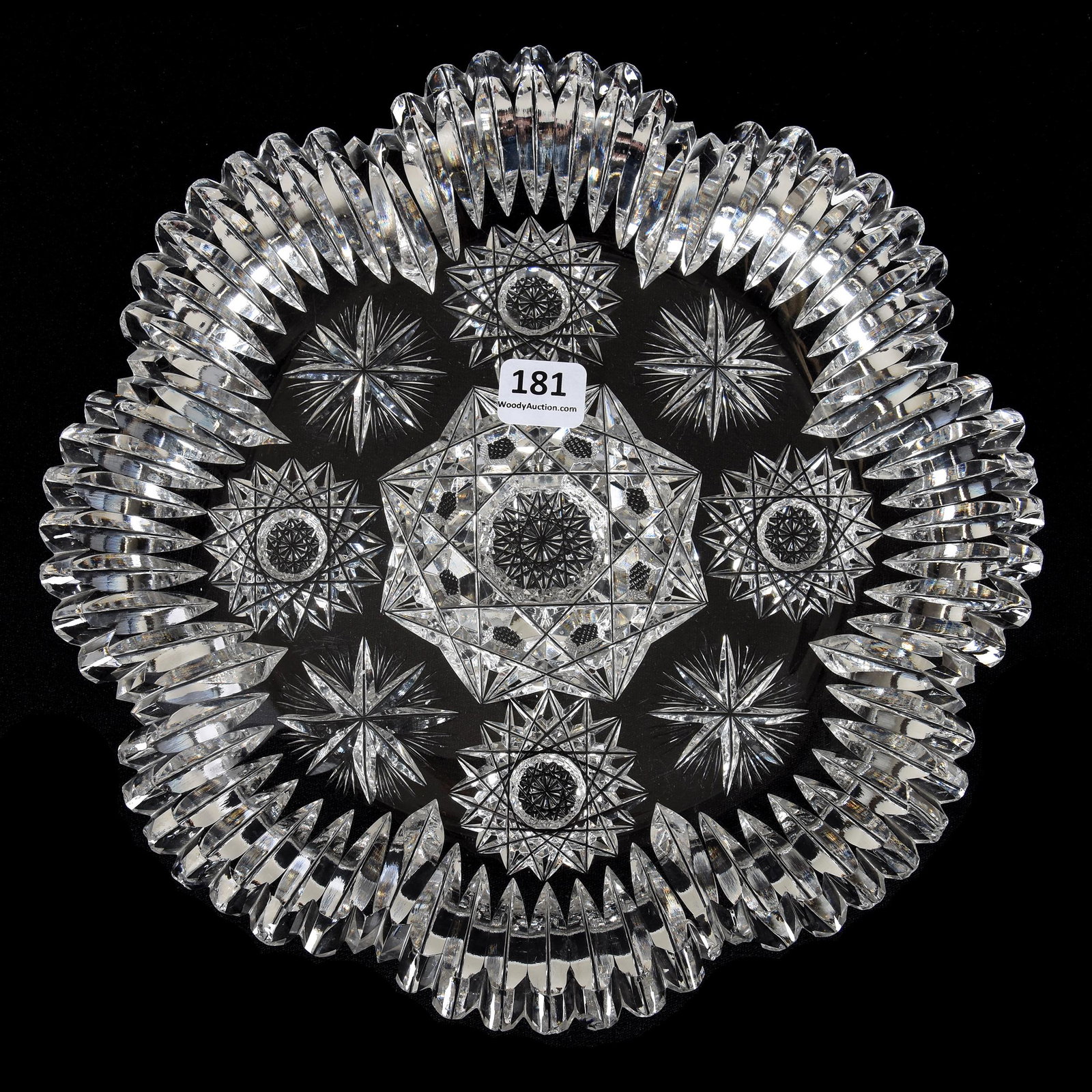 Round Tray, ABCG, Roland Pattern by Pitkin & Brooks: Round Tray, ABCG, Roland Pattern by Pitkin & Brooks, 9.75", Three Tooth Chips, Mike & Mary Ann Callahan, OK