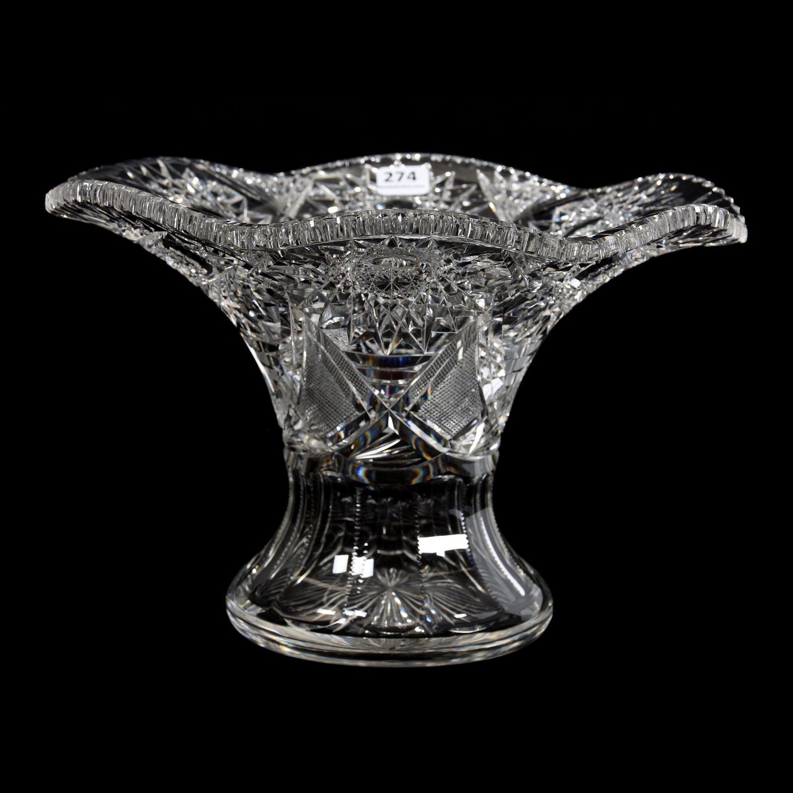 Sweet Pea Vase, ABCG, Pairpoint's Florentine Pattern: Sweet Pea Vase, ABCG, Pairpoint's Florentine Pattern, 7" X 10.5", Exactly as Featured in Pairpoint Catalog Reprint, Page 163, Mike & Mary Ann Callahan, OK