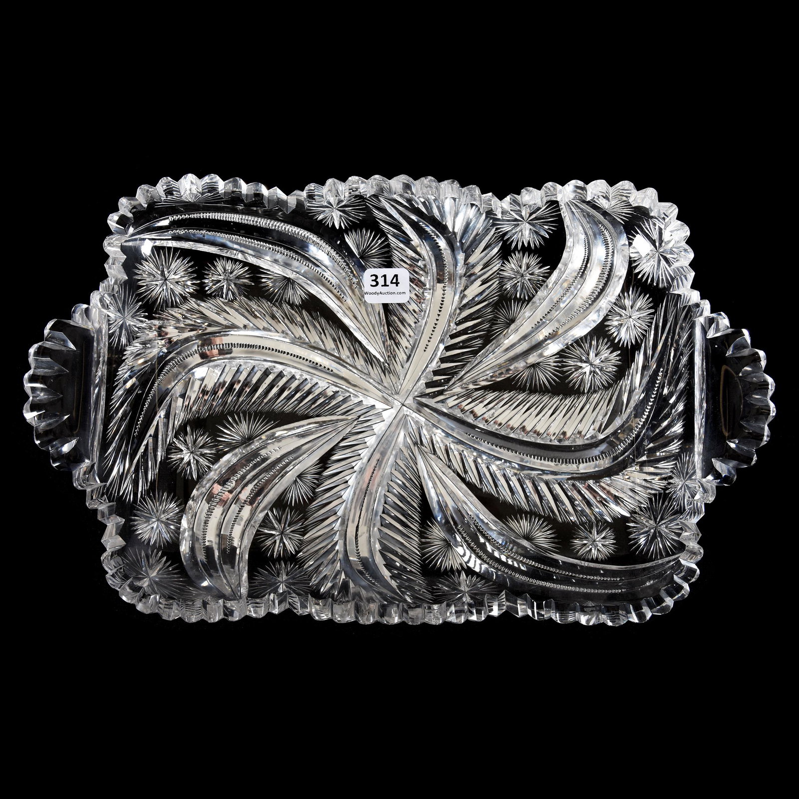 Tray, Rectangular, ABCG: Tray, Rectangular, ABCG, 13.5" X 8.5", Swirled Feather and Star Motif, Quality Blank, Mike & Mary Ann Callahan, OK