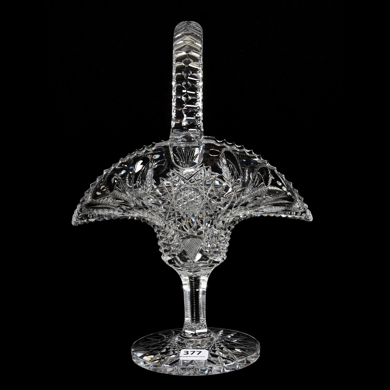 Pedestal Basket, ABCG, Cactus Pattern by Pairpoint: Pedestal Basket, ABCG, Cactus Pattern by Pairpoint, 10.75" X 7.5", Exactly as Featured in Pairpoint Catalog Reprint, Page 87, Double Notched Handle, Hobstar Foot, Mike & Mary Ann Callahan, OK