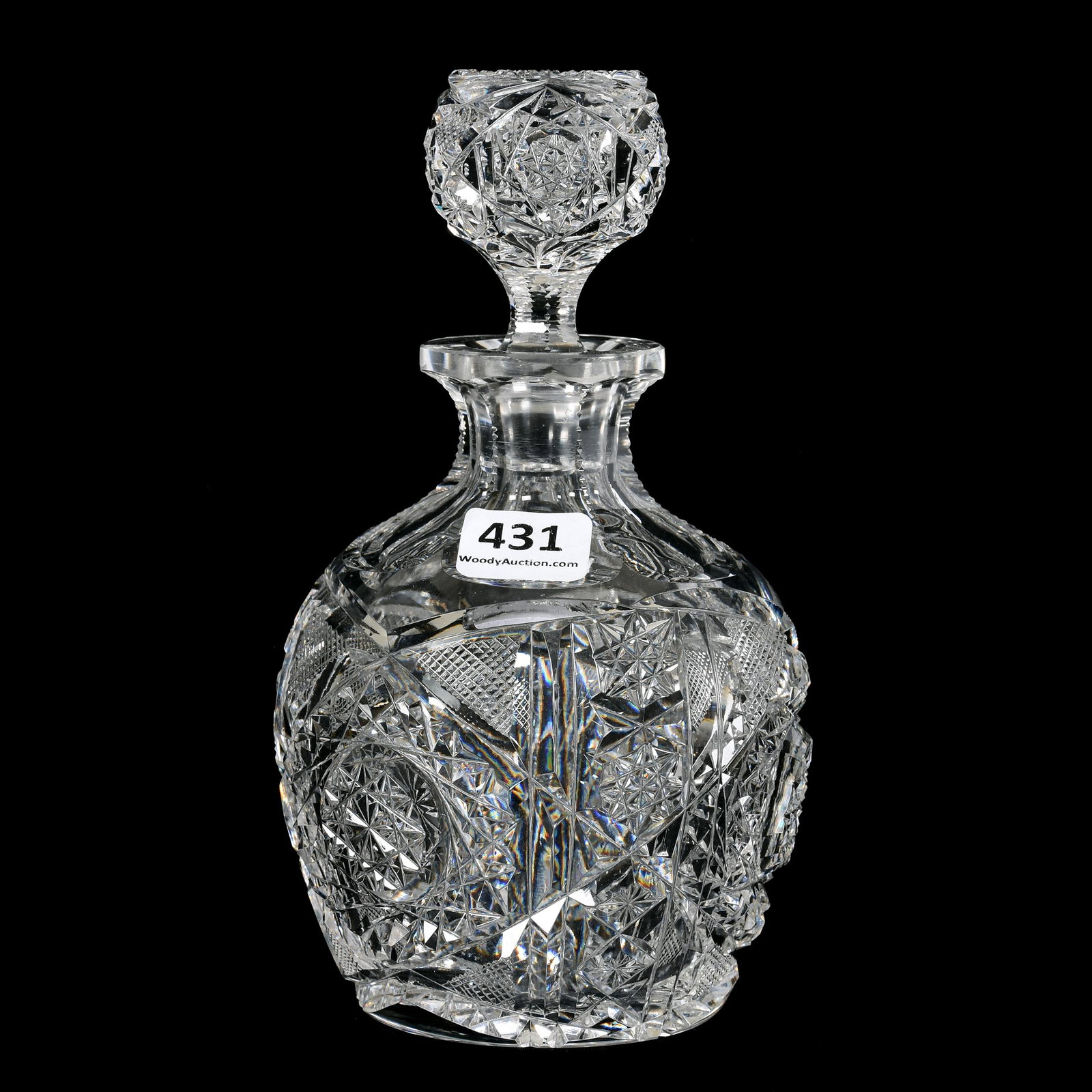 Cologne Bottle, ABCG, Genoa Pattern by Clark: Cologne Bottle, ABCG, Genoa Pattern by Clark, 6.5", Pattern Cut Stopper, Hobstar Base, Exactly as Featured in Clark Catalog Reprint, Page 16, Mike & Mary Ann Callahan, OK