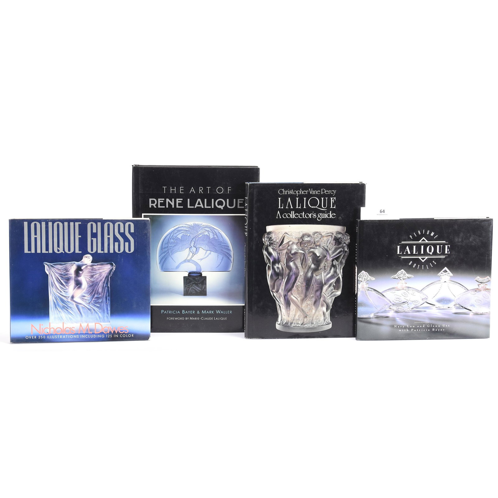 (4) Books About Lalique Glassware: (4) Books About Lalique Glassware, (1) Lalique Perfume Bottles by Mary Lou & Glenn Utt with Patricia Bayer, 1990, (1) Lalique Glass by Nicholas M. Dawes, 1986, (1) Lalique A Collector's Guide by Chris
