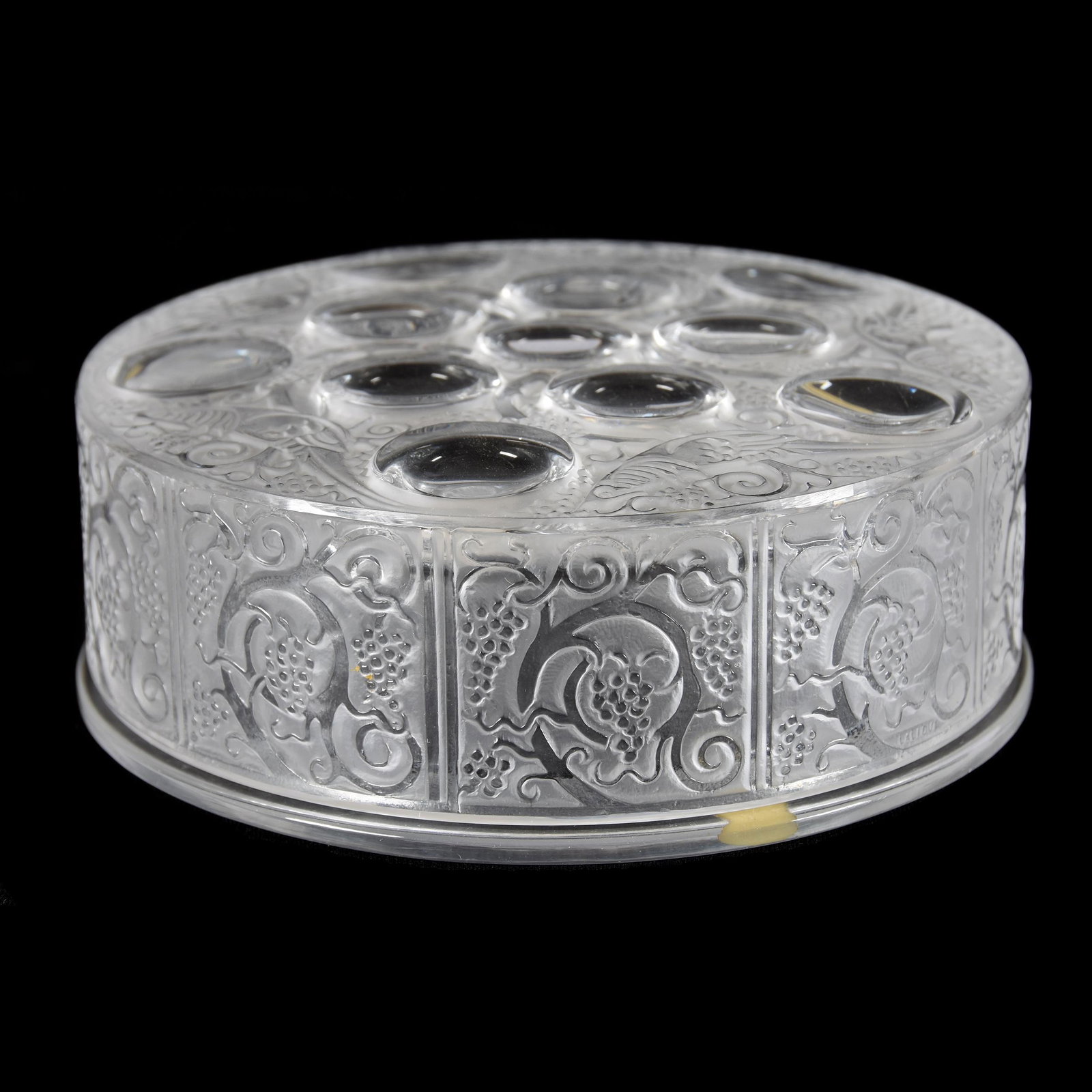 Covered Box Signed Lalique France, Roger Pattern: Covered Box Signed Lalique France, Roger Pattern, 2" x 5.25", Decorated with Pheasants and Cabrochons, Script Signature, from the estate of Ronald W. Prielipp PHD, Salina, KS. Ron was a professor of m