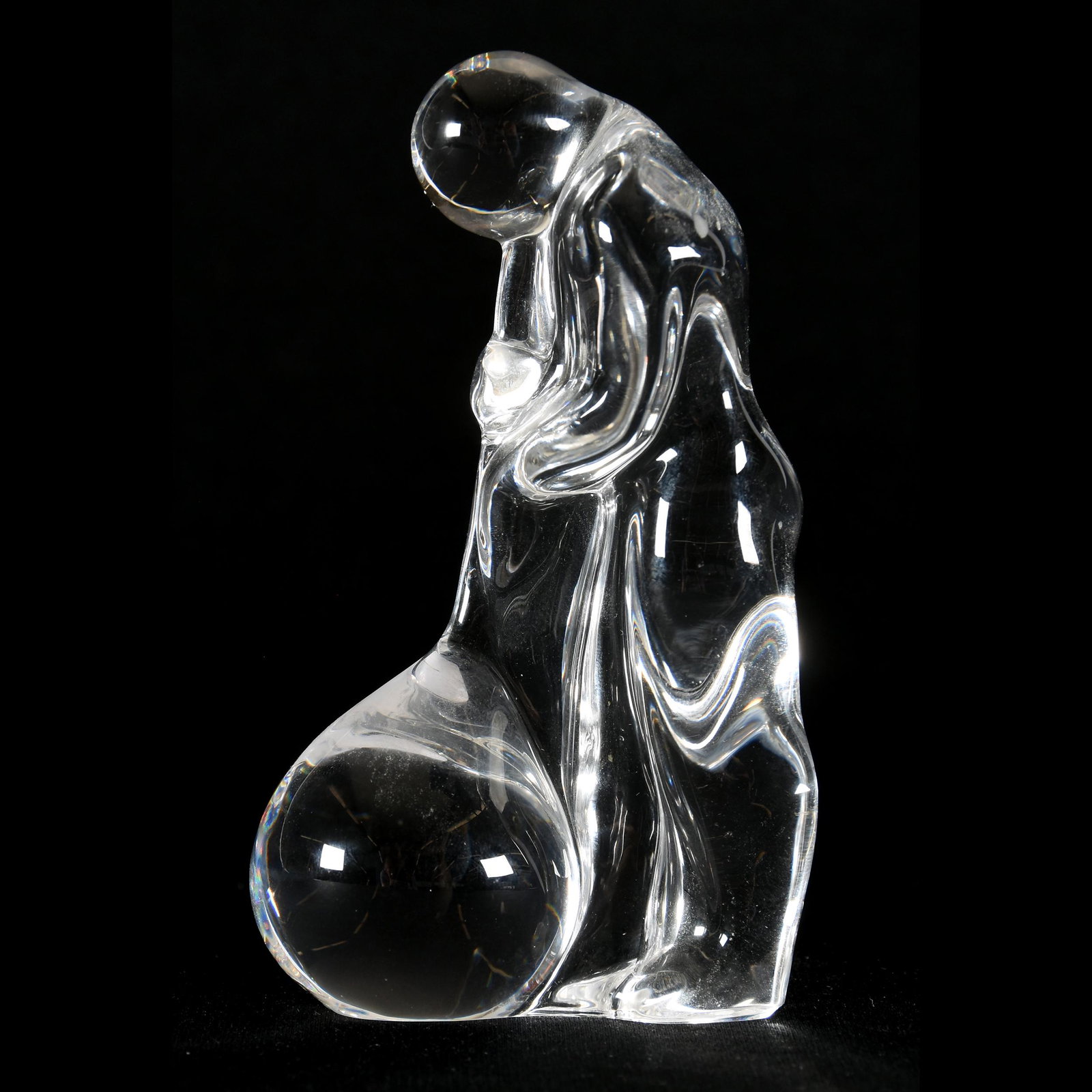 Glassblower Figure, Clear Crystal Marked Orrefors: Glassblower Figure, Clear Crystal Marked Orrefors, 4.5", from the estate of Ronald W. Prielipp PHD, Salina, KS. Ron was a professor of mathematics at Bethany College, Lindsborg, KS. Ron and his wife, 