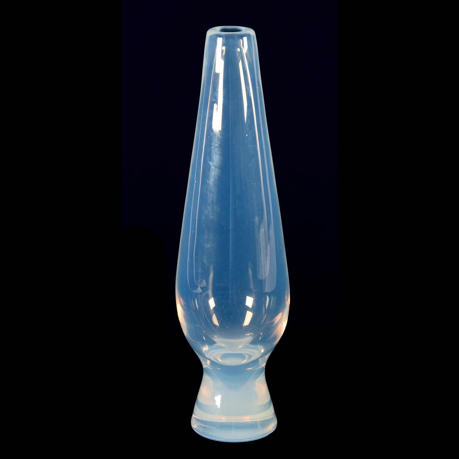 Vase, Signed Orrefors Sweden Expo 2324 Selena: Vase, Signed Orrefors Sweden Expo 2324 Selena, 13.5", Opaline Glass, Artist Signed S. (Sven) Palmquist, Circa 1950's, from the estate of Ronald W. Prielipp PHD, Salina, KS. Ron was a professor of math