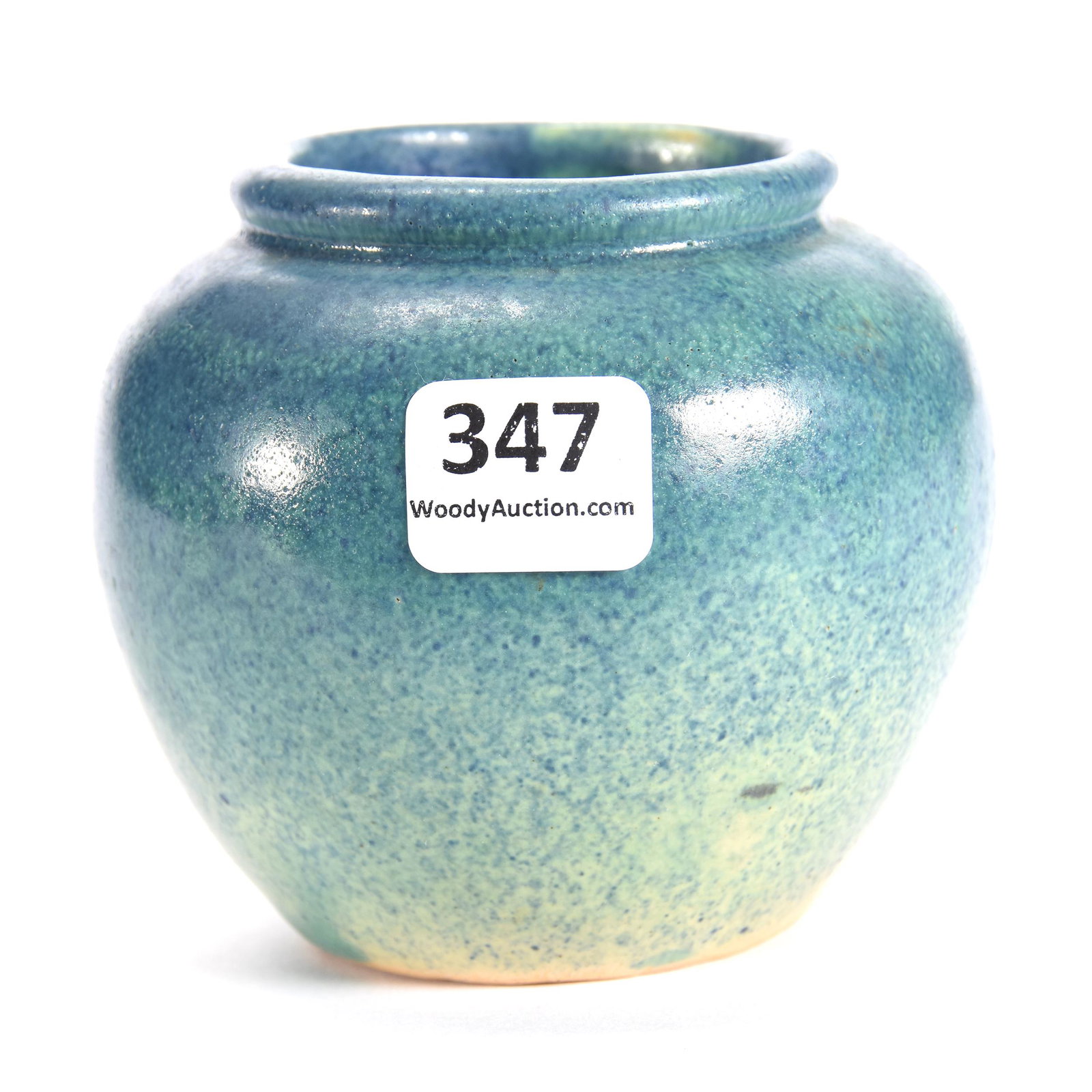 Fort Hays Kansas State College Art Pottery Vase: Fort Hays Kansas State College Art Pottery Vase, 3" x 3.5", Blue/Green Glaze Finish, from the estate of Ronald W. Prielipp PHD, Salina, KS. Ron was a professor of mathematics at Bethany College, Linds
