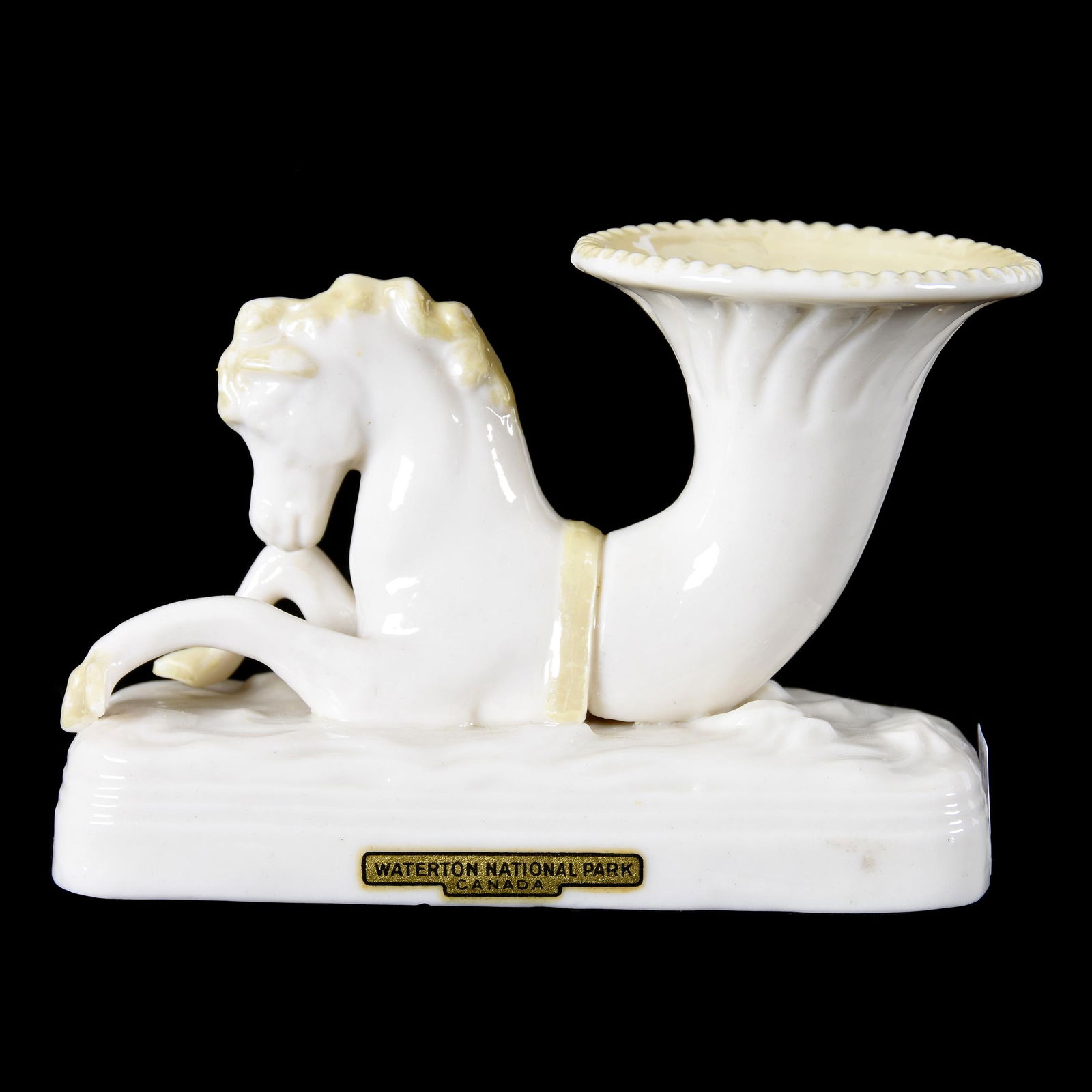 Sea Horse Cornucopia Vase, Irish Belleek Black Mark May 30, 2020 Woody Auction LLC in KS