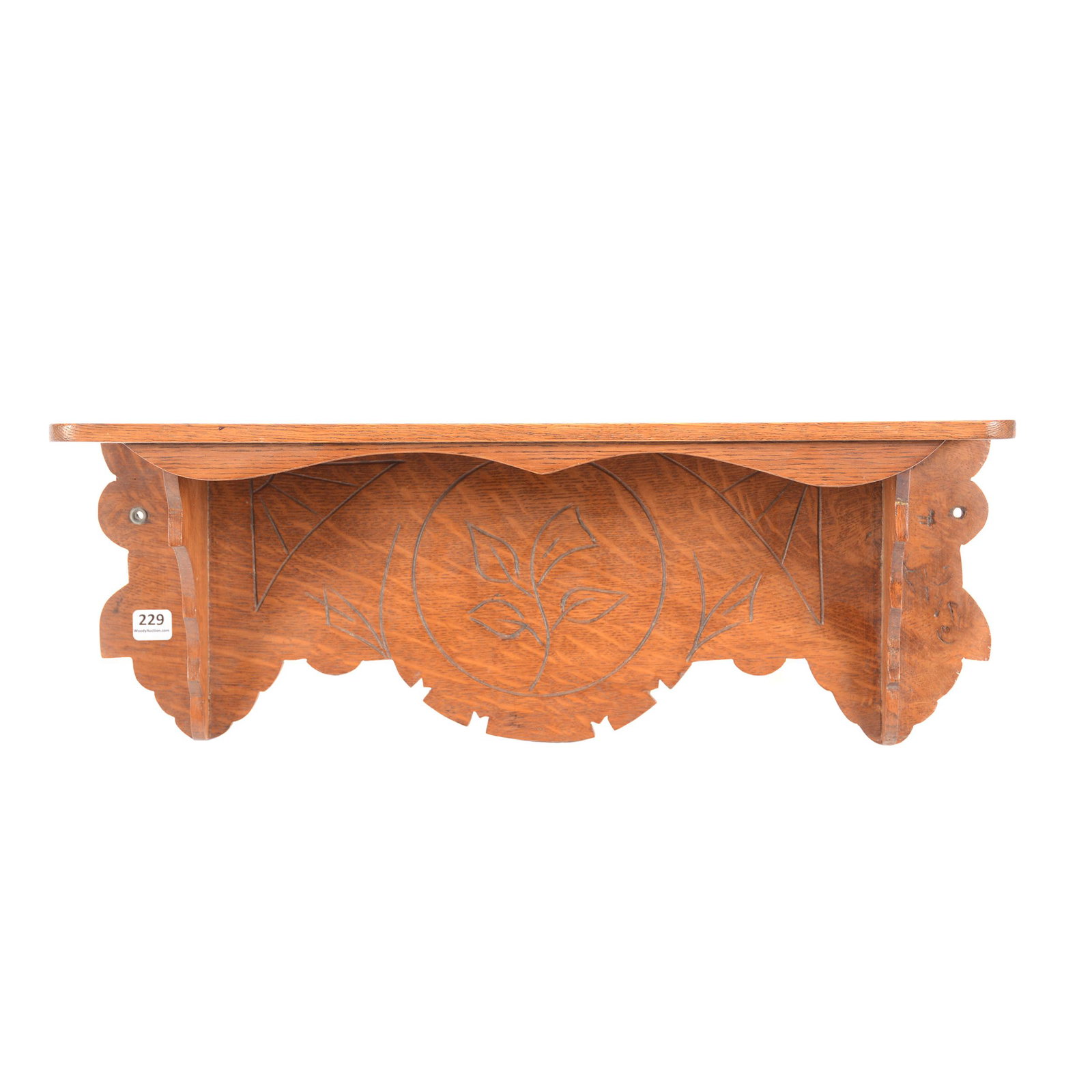 Oak Clock Shelf: Oak Clock Shelf, 7.5" X 20" X 6.5", Private Collection, Wichita, KS
